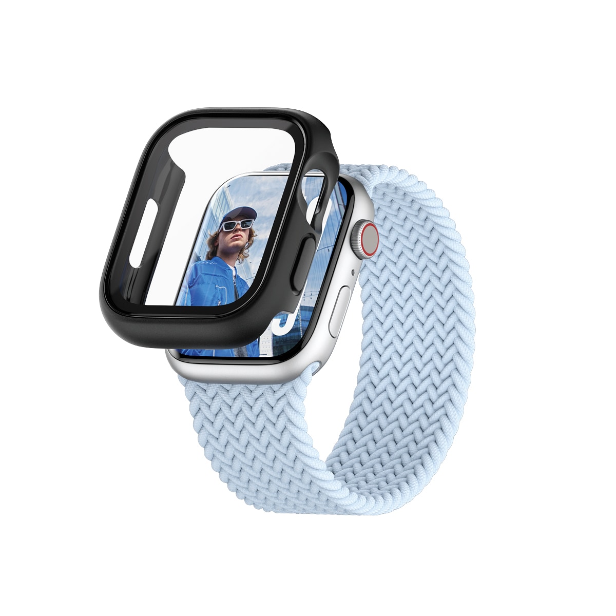 Apple Watch Series 10 42mm Slim Heltäckande skal med skärmskydd, svart