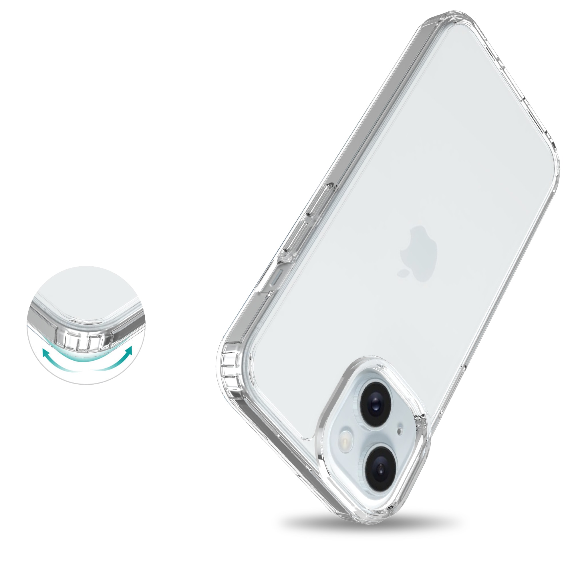 iPhone 15 Plus Crystal Hybrid-skal, Genomskinlig