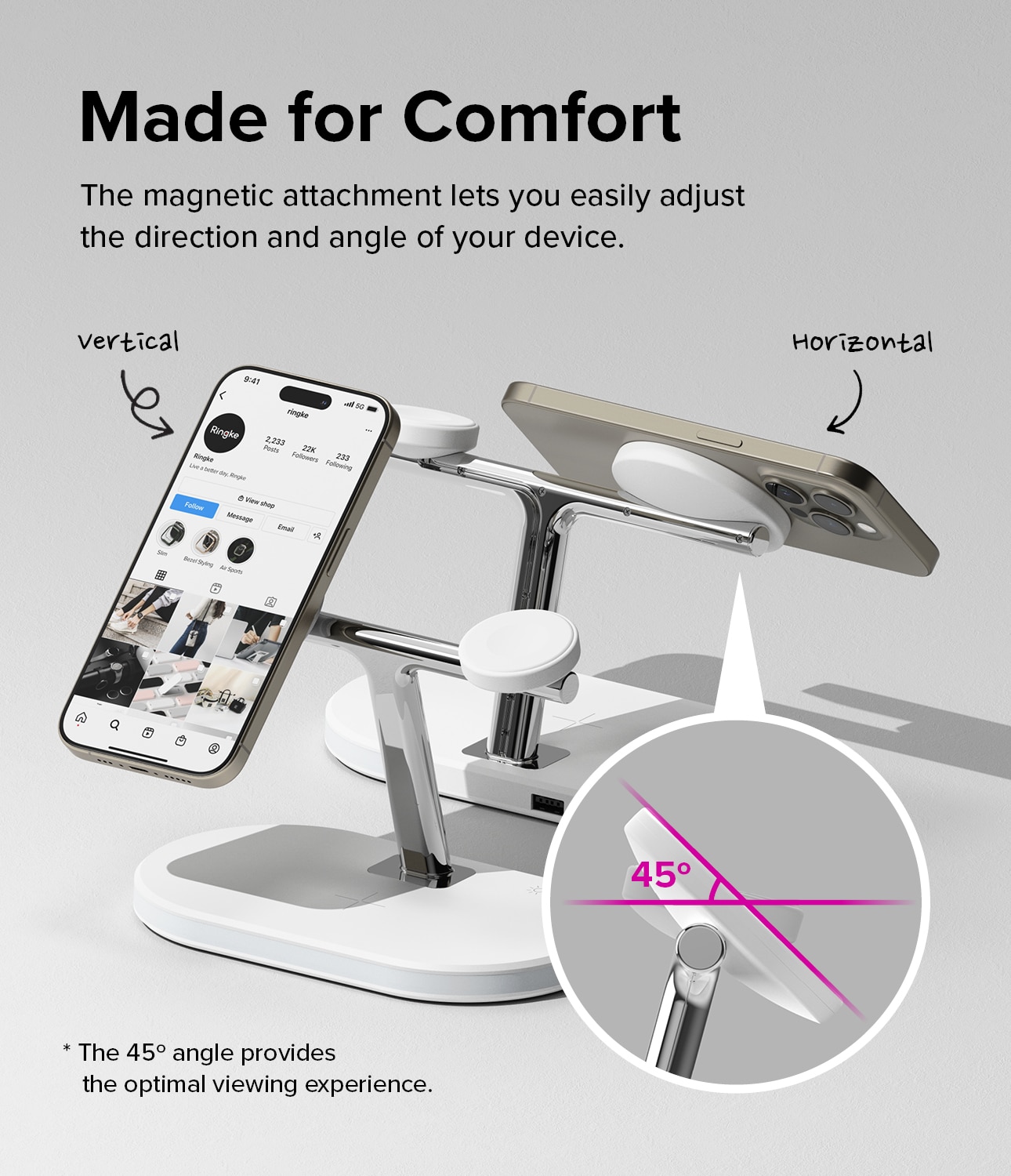 MagSafe 3-in-1 Laddningsstation, vit