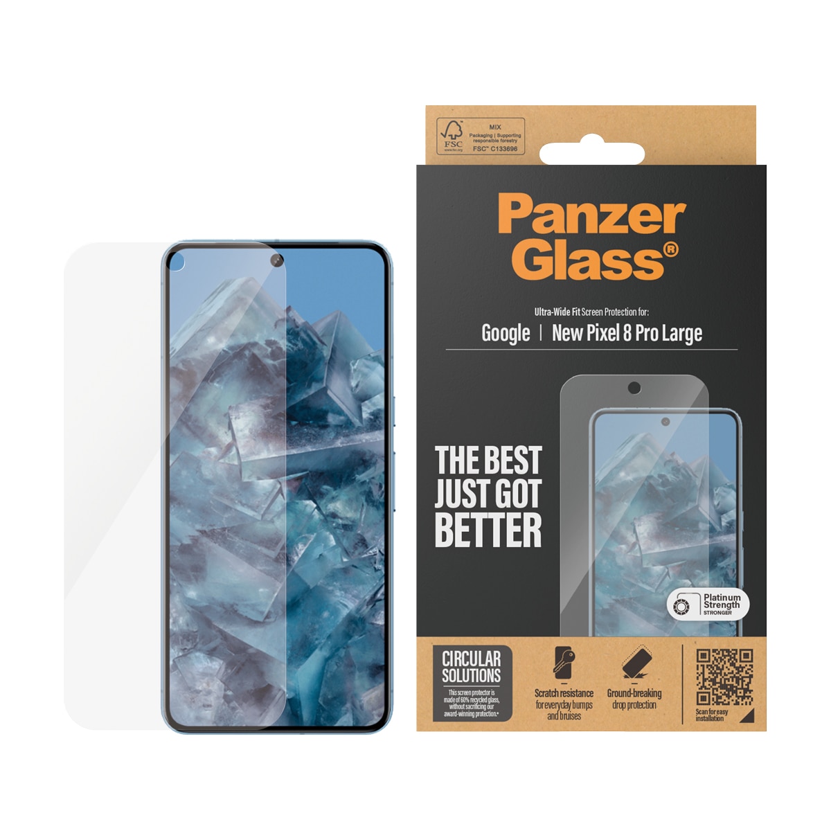 Google Pixel 9 Pro XL Skärmskydd i reptåligt härdat glas - Ultra Wide Fit