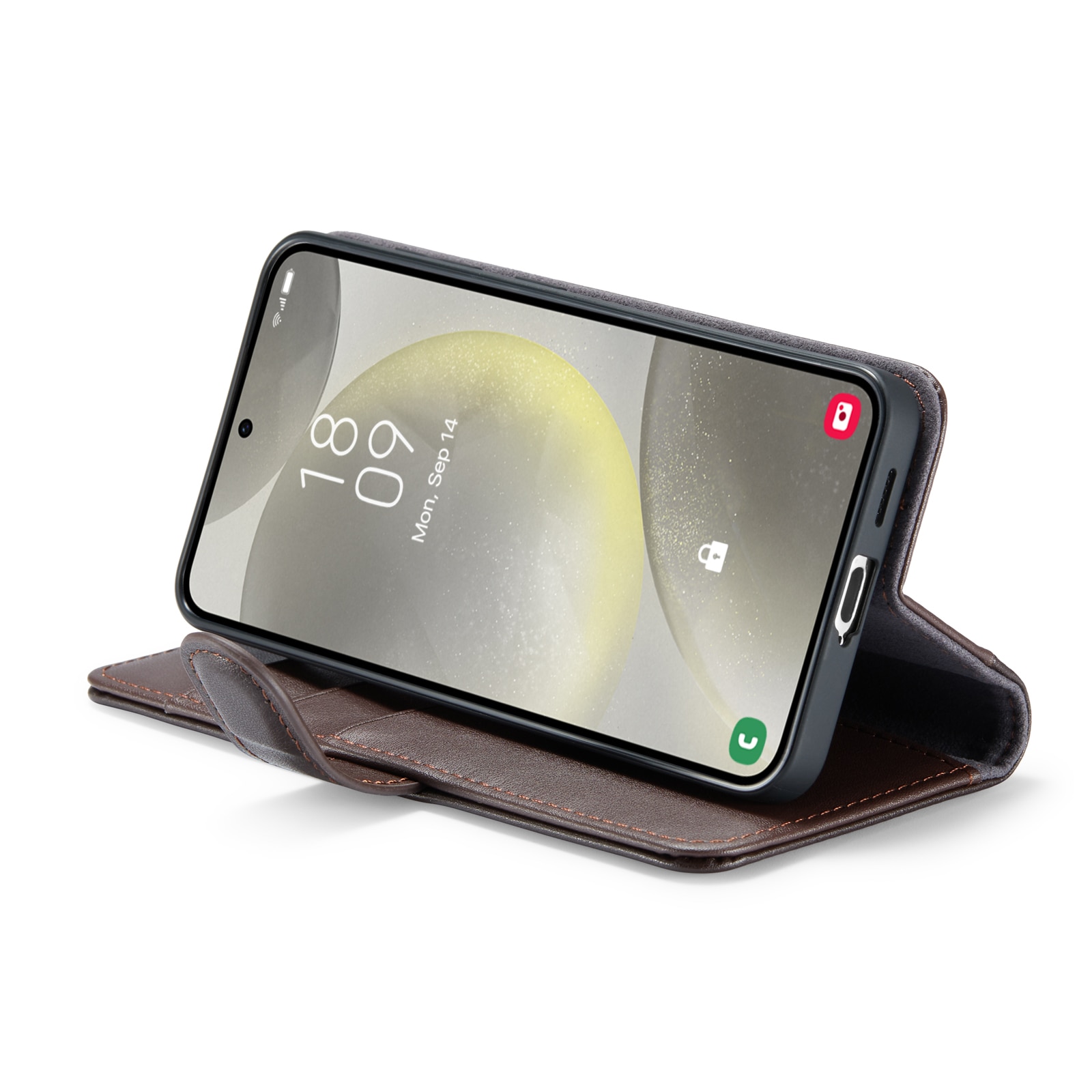 Samsung Galaxy S24 Plånboksfodral i Äkta Läder, brun