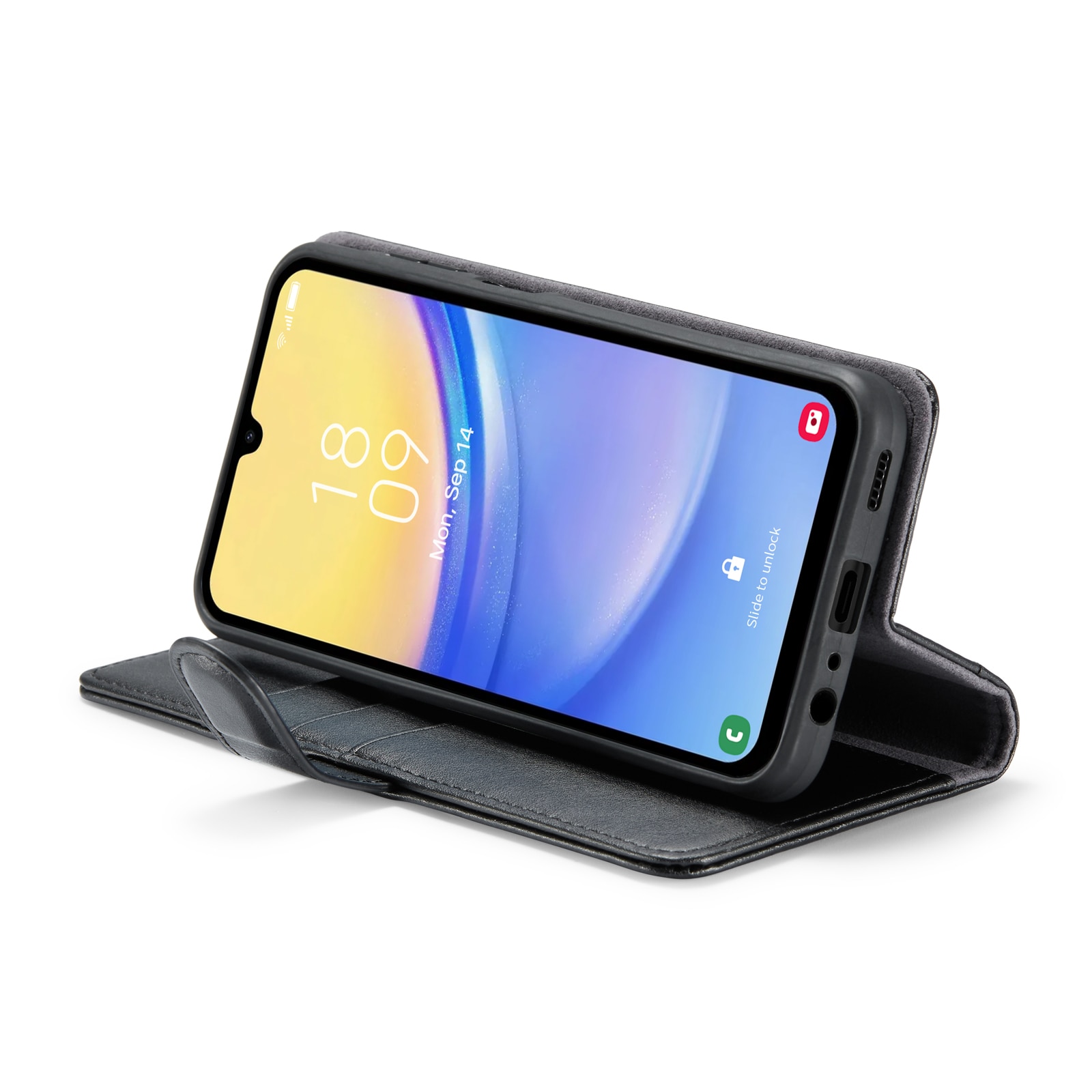 Samsung Galaxy A15 Plånboksfodral i Äkta Läder, svart