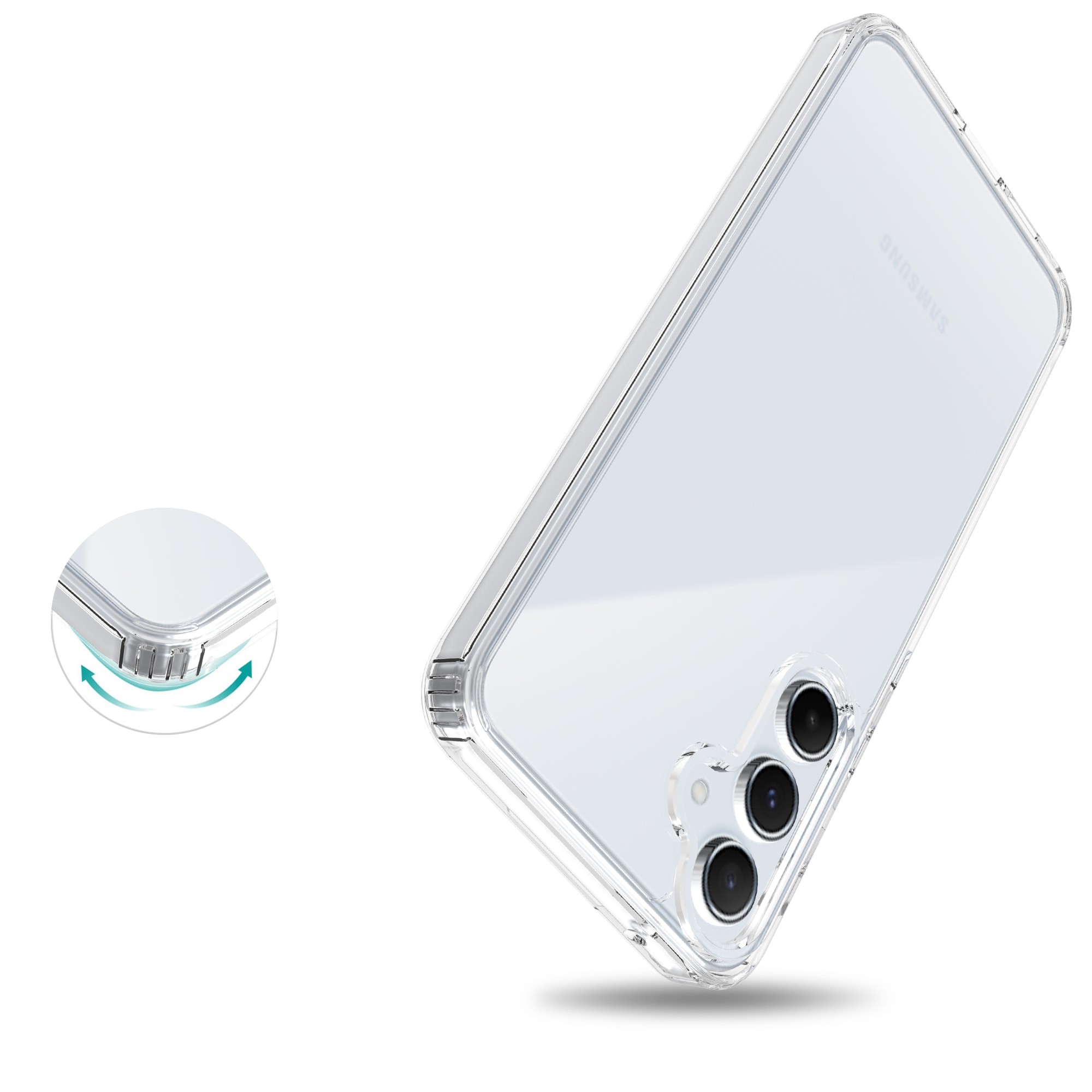 Samsung Galaxy A55 Crystal Hybrid-skal, transparent