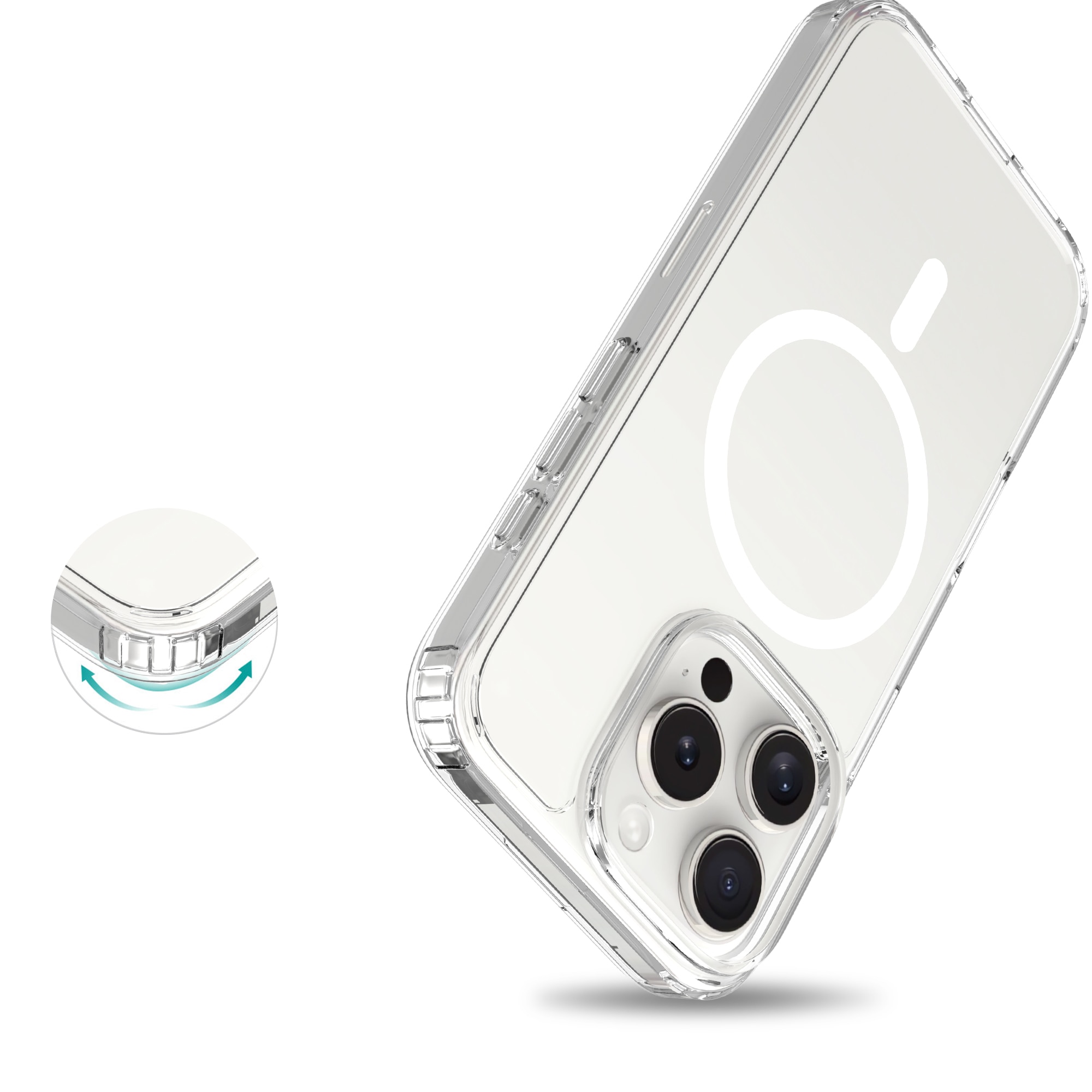 iPhone 16 Pro Max MagSafe Hybrid-skal, transparent