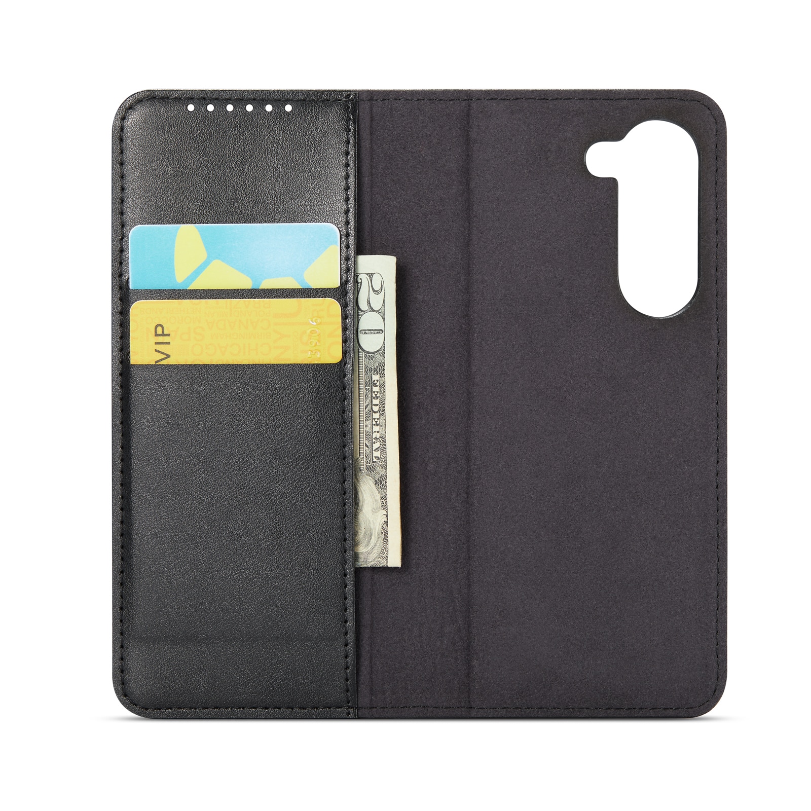 Samsung Galaxy Z Fold 6 Plånboksfodral i Äkta Läder, svart