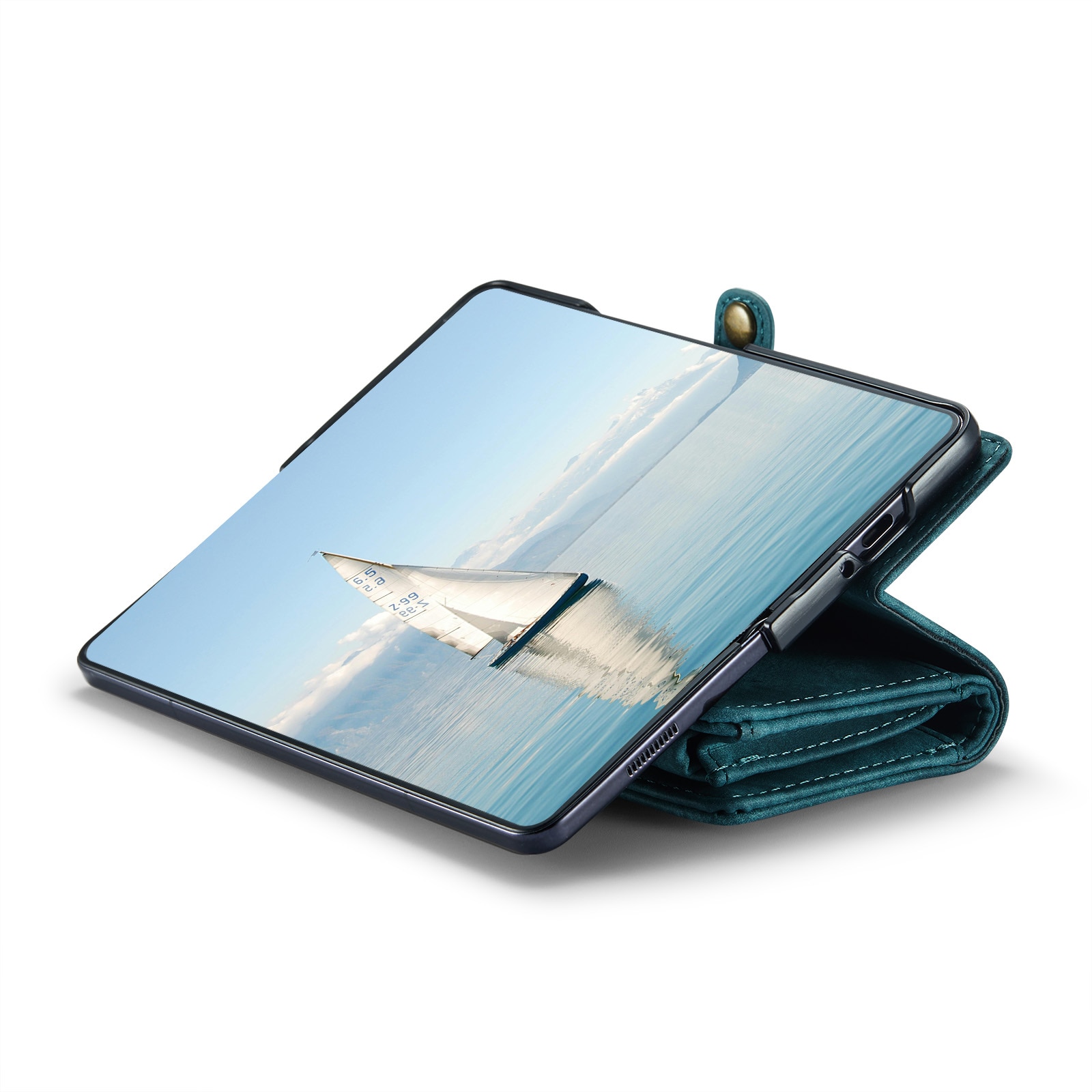 Samsung Galaxy Z Fold 6 Rymligt plånboksfodral med många kortfack, blå