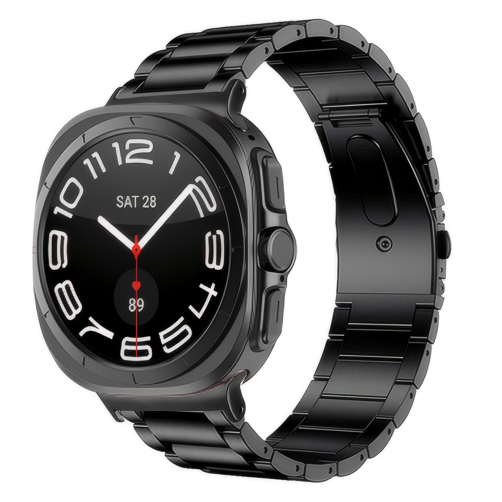 Samsung Galaxy Watch Ultra 47mm Snyggt armband i titan, svart