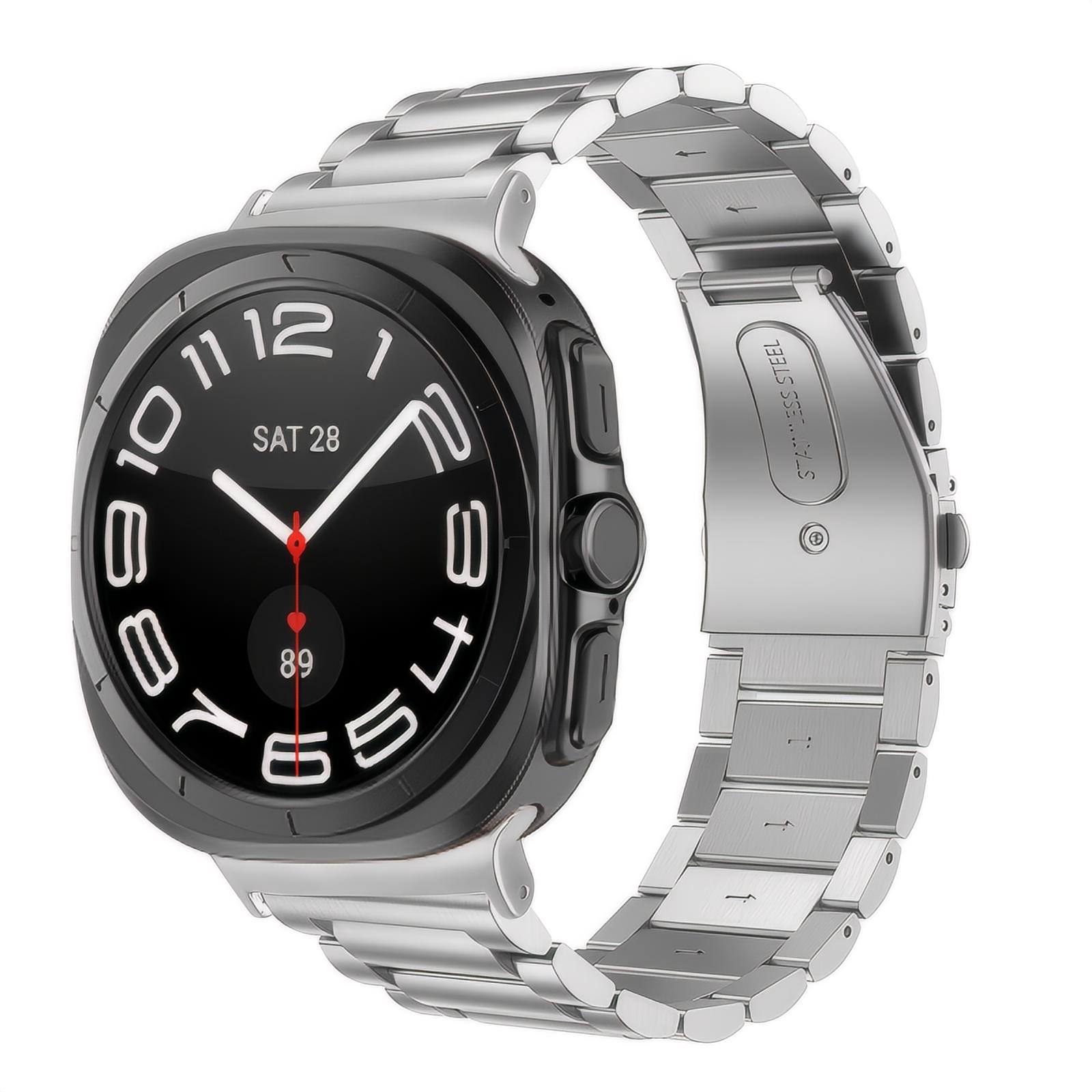 Samsung Galaxy Watch Ultra 47mm Stilrent länkarmband i metall, silver