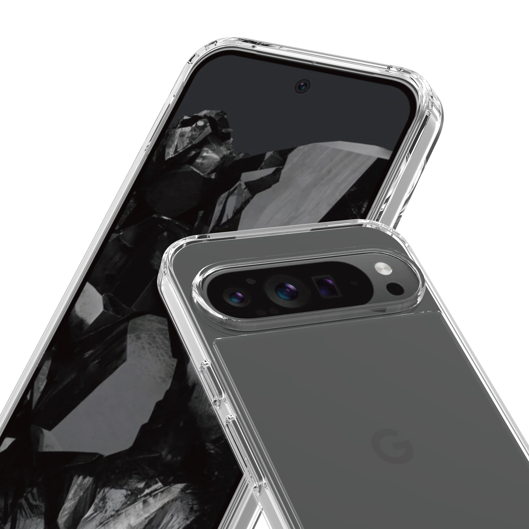 Google Pixel 9 Pro XL Crystal Hybrid-skal, transparent