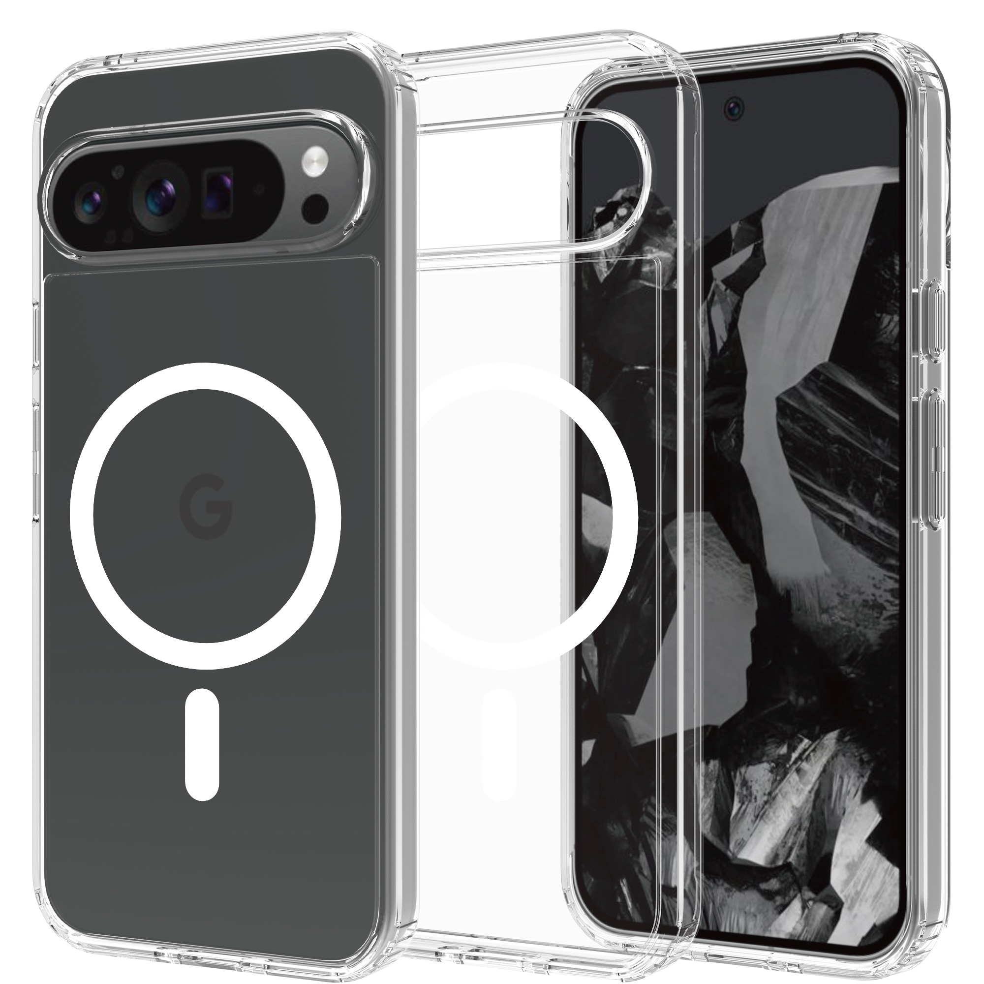 Google Pixel 9 Pro XL MagSafe Hybrid-skal, transparent