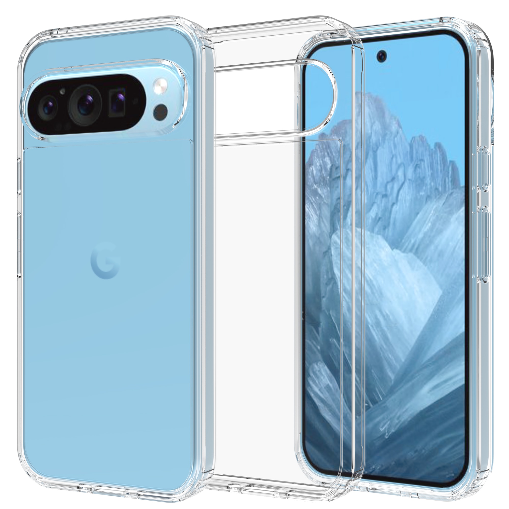 Google Pixel 9 Crystal Hybrid-skal, transparent