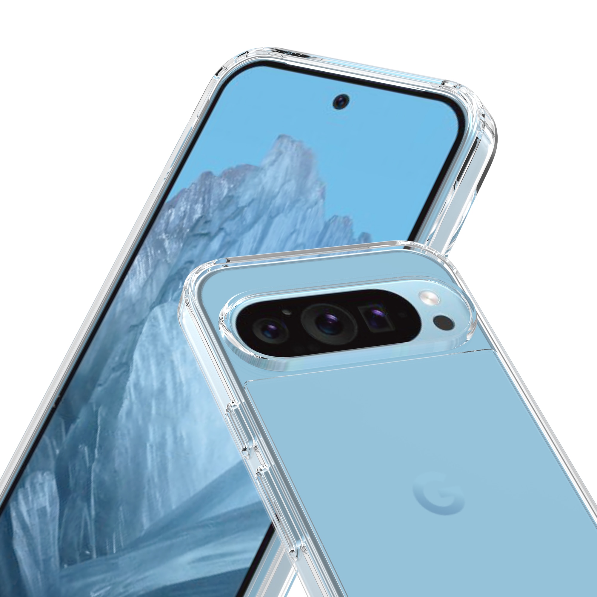 Google Pixel 9 Pro Crystal Hybrid-skal, transparent