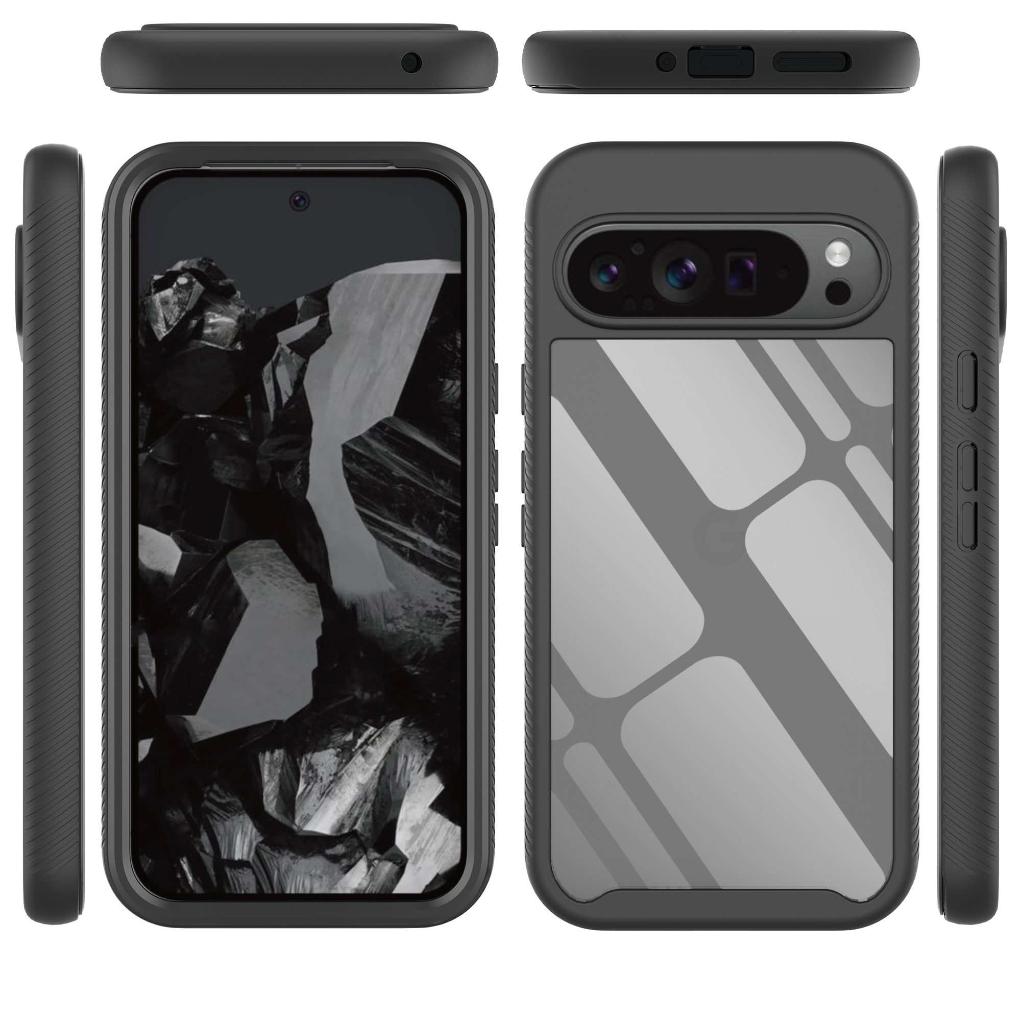 Google Pixel 9 Pro XL Mobilskal Full Protection, svart