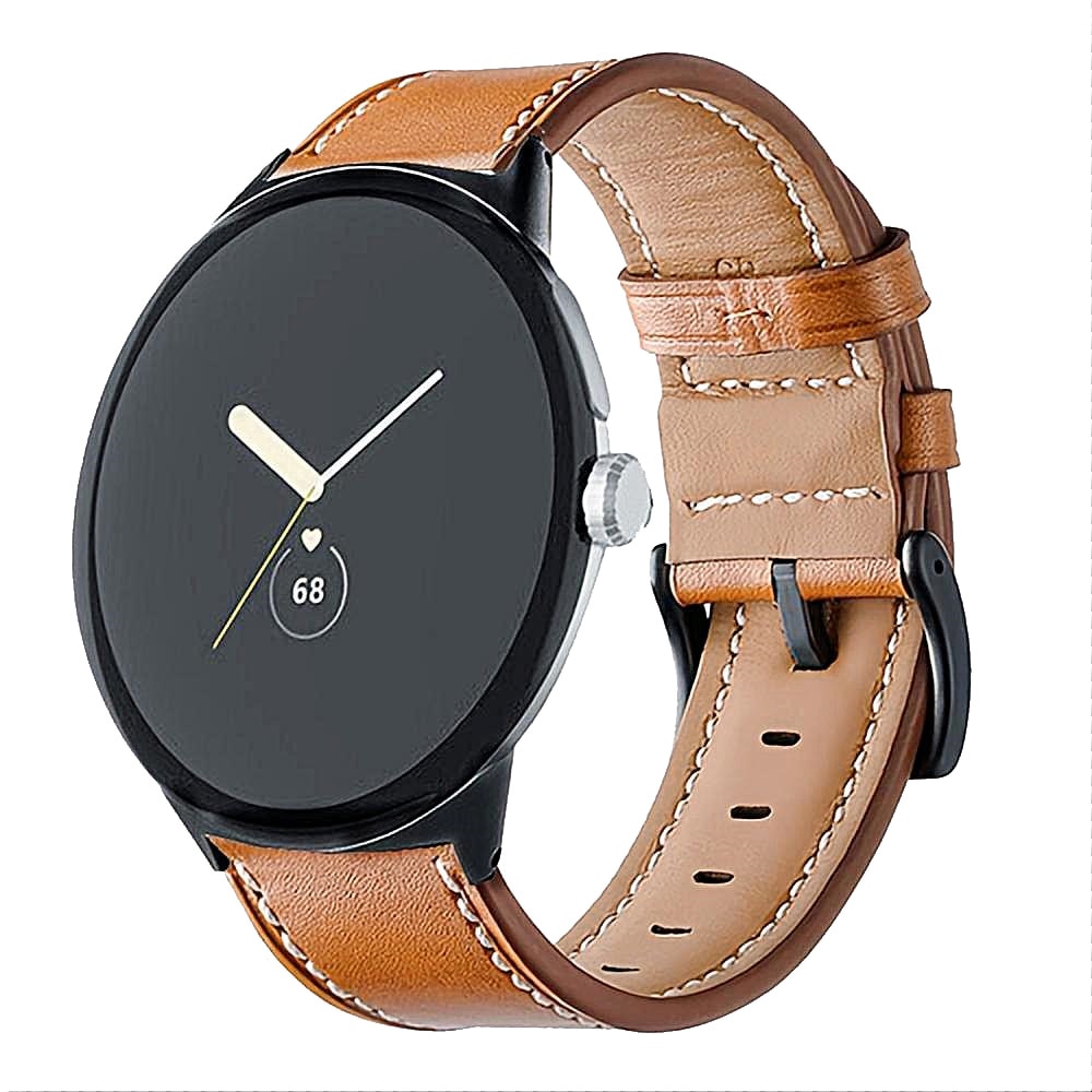 Google Pixel Watch 2 Armband i äkta läder, cognac