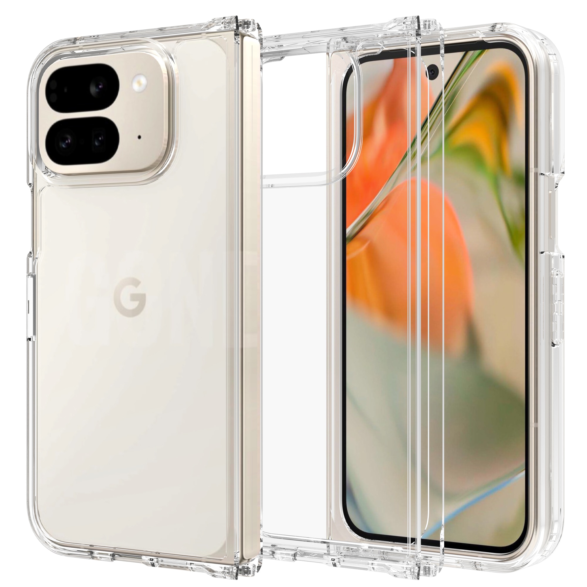 Google Pixel 9 Pro Fold Crystal Hybrid-skal, transparent