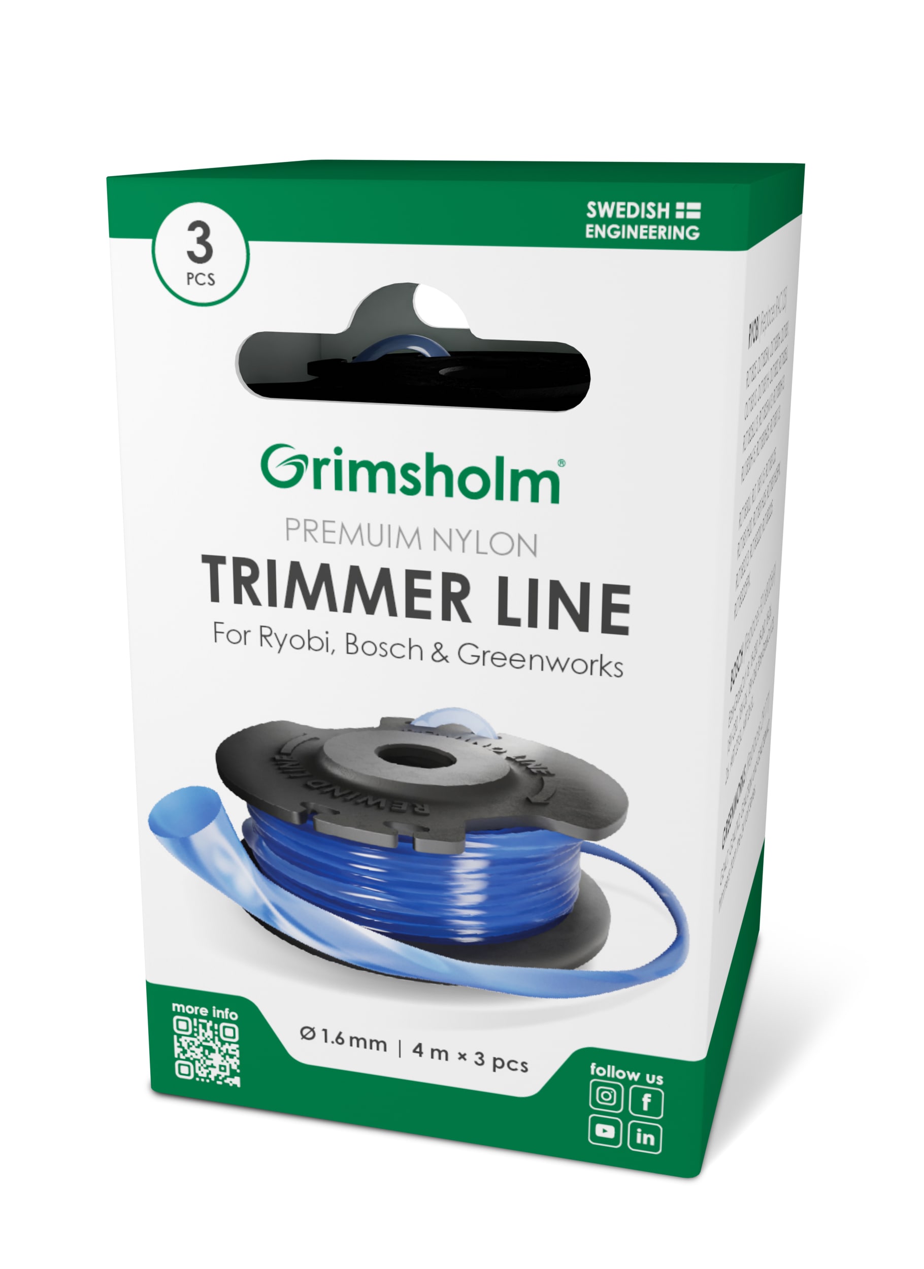 Ryobi Trimmertråd Premium Nylon 4m (3-pack)