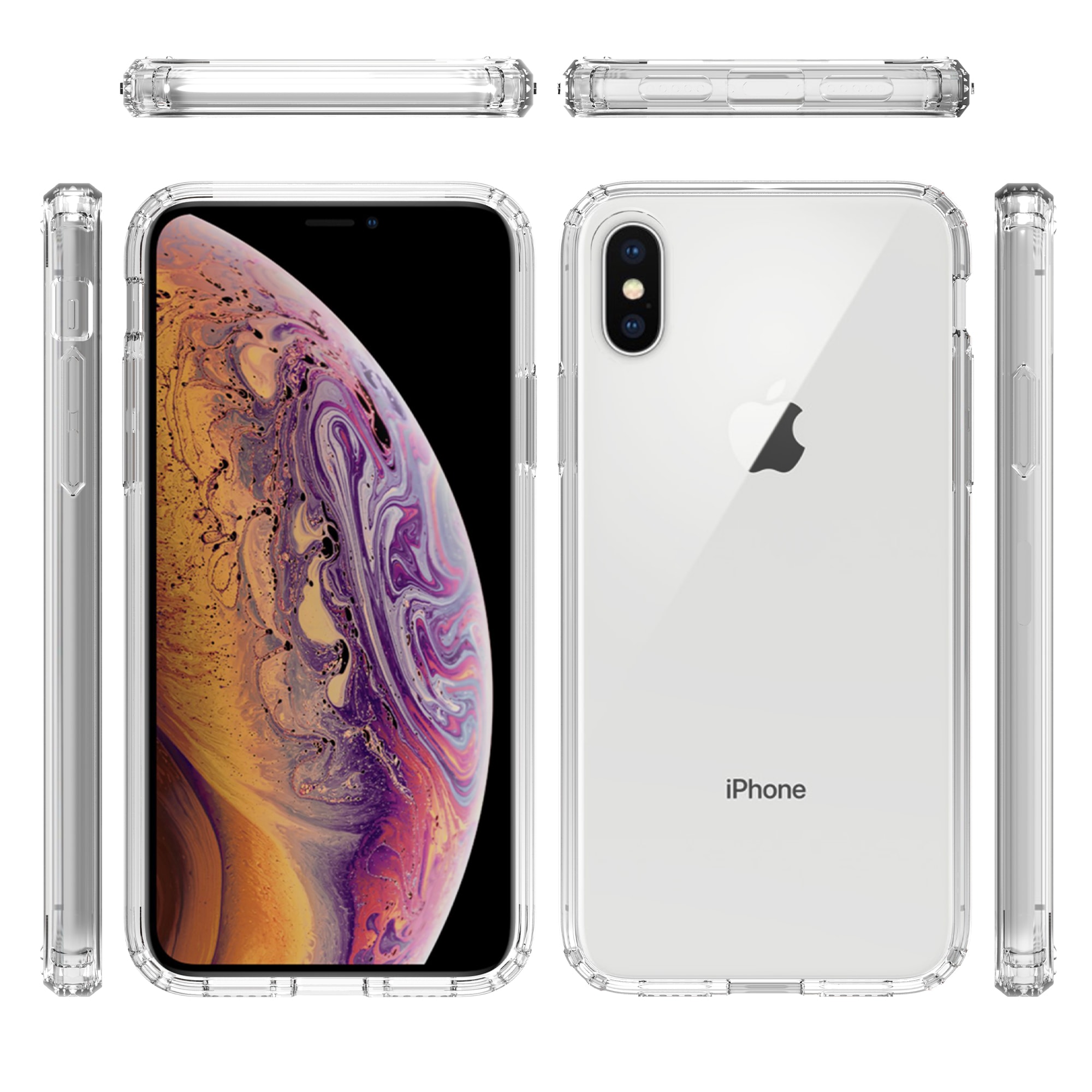 iPhone X/XS Crystal Hybrid-skal, transparent