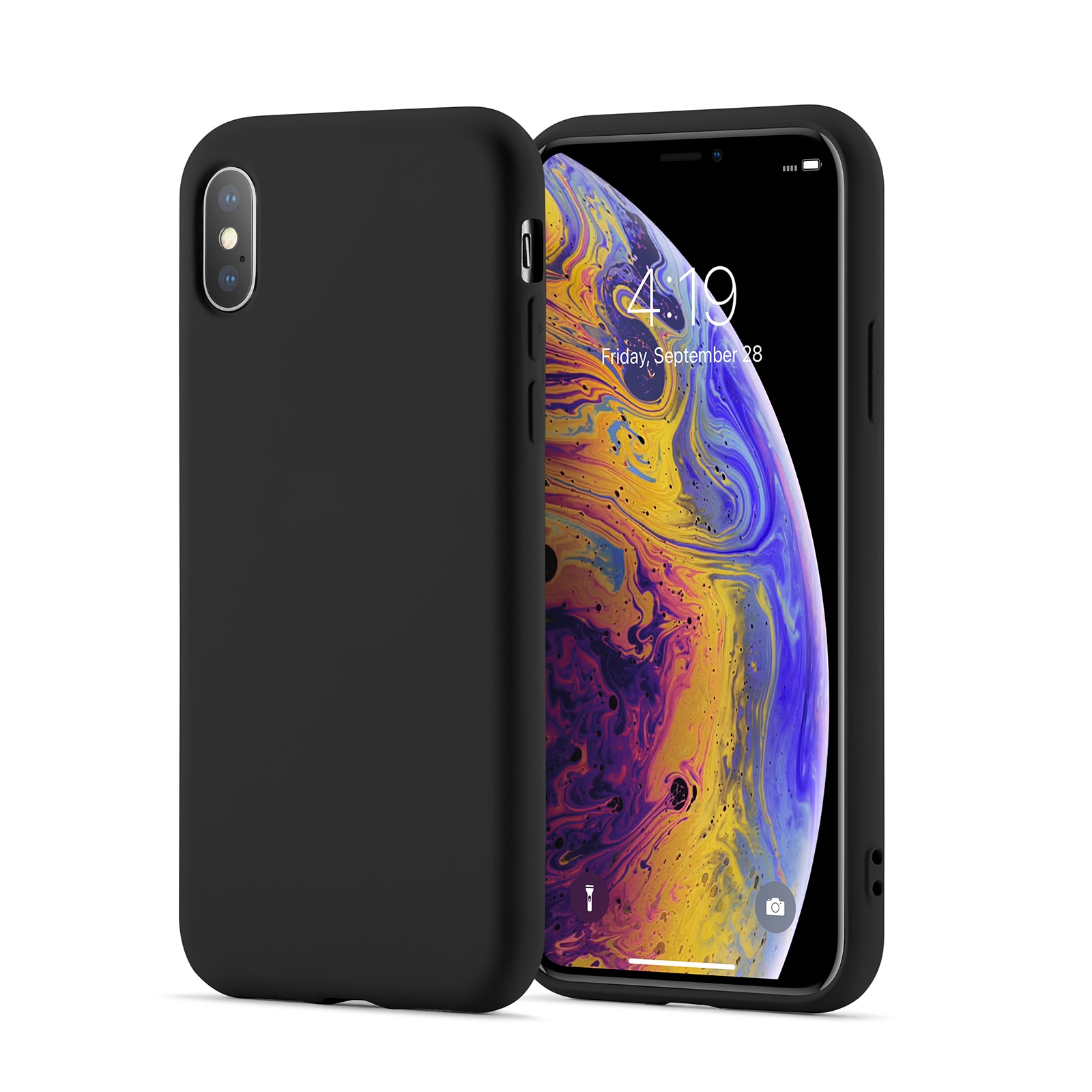 iPhone X/XS Mobilskal i TPU, svart