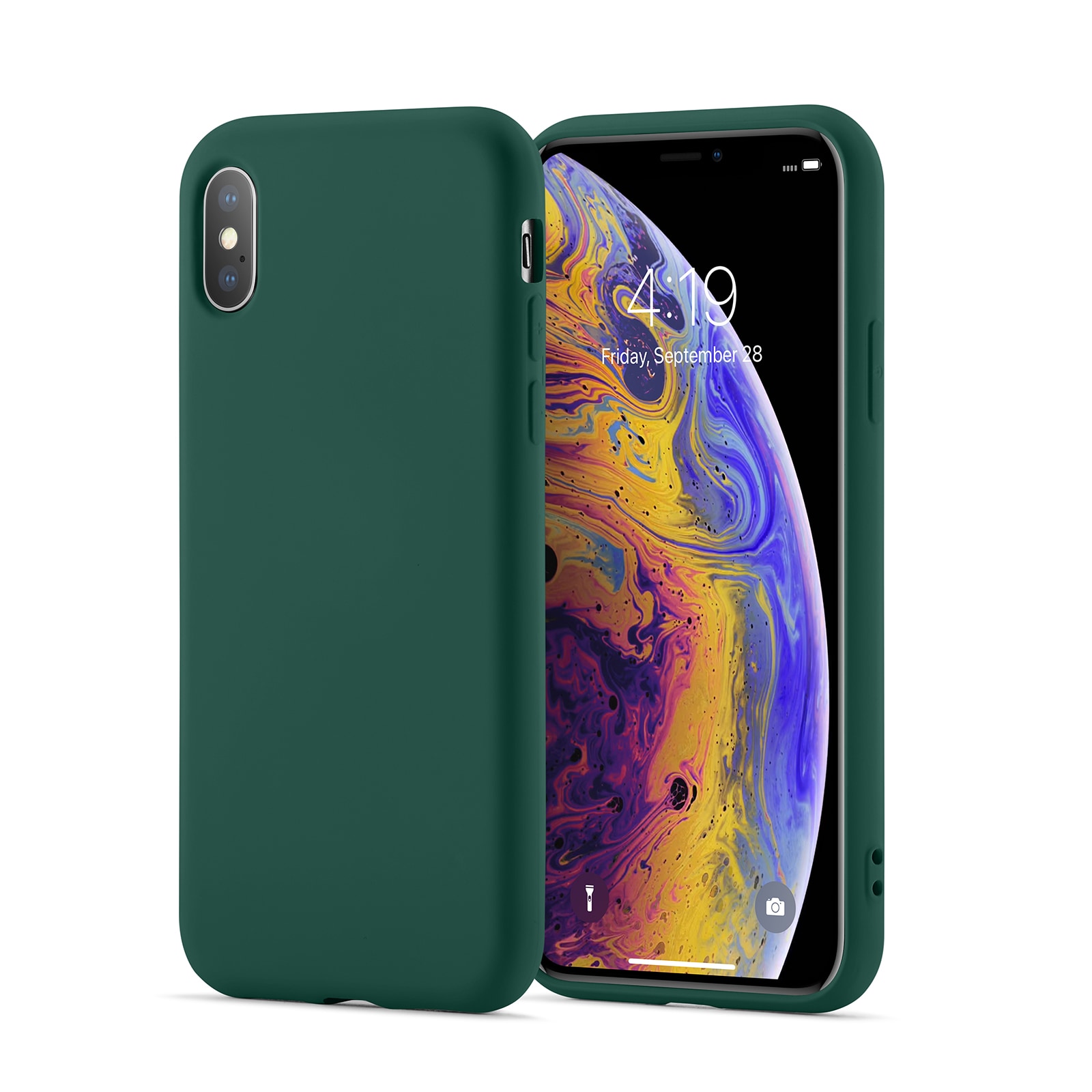 iPhone X/XS Mobilskal i TPU, mörkgrön