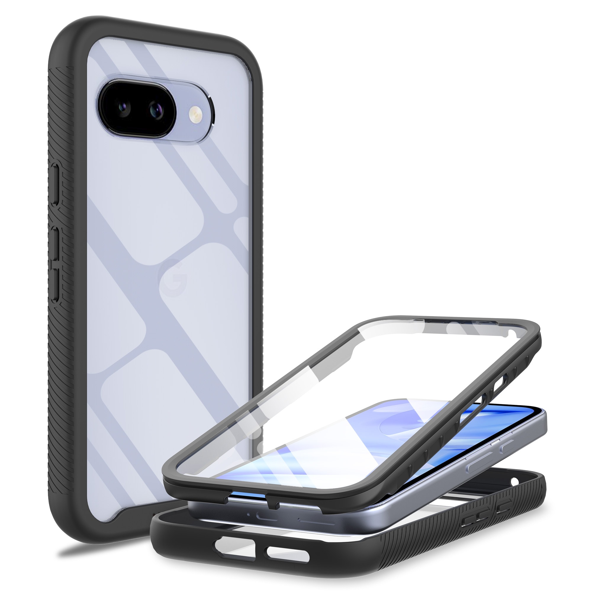 Google Pixel 9a Mobilskal Full Protection, Svart