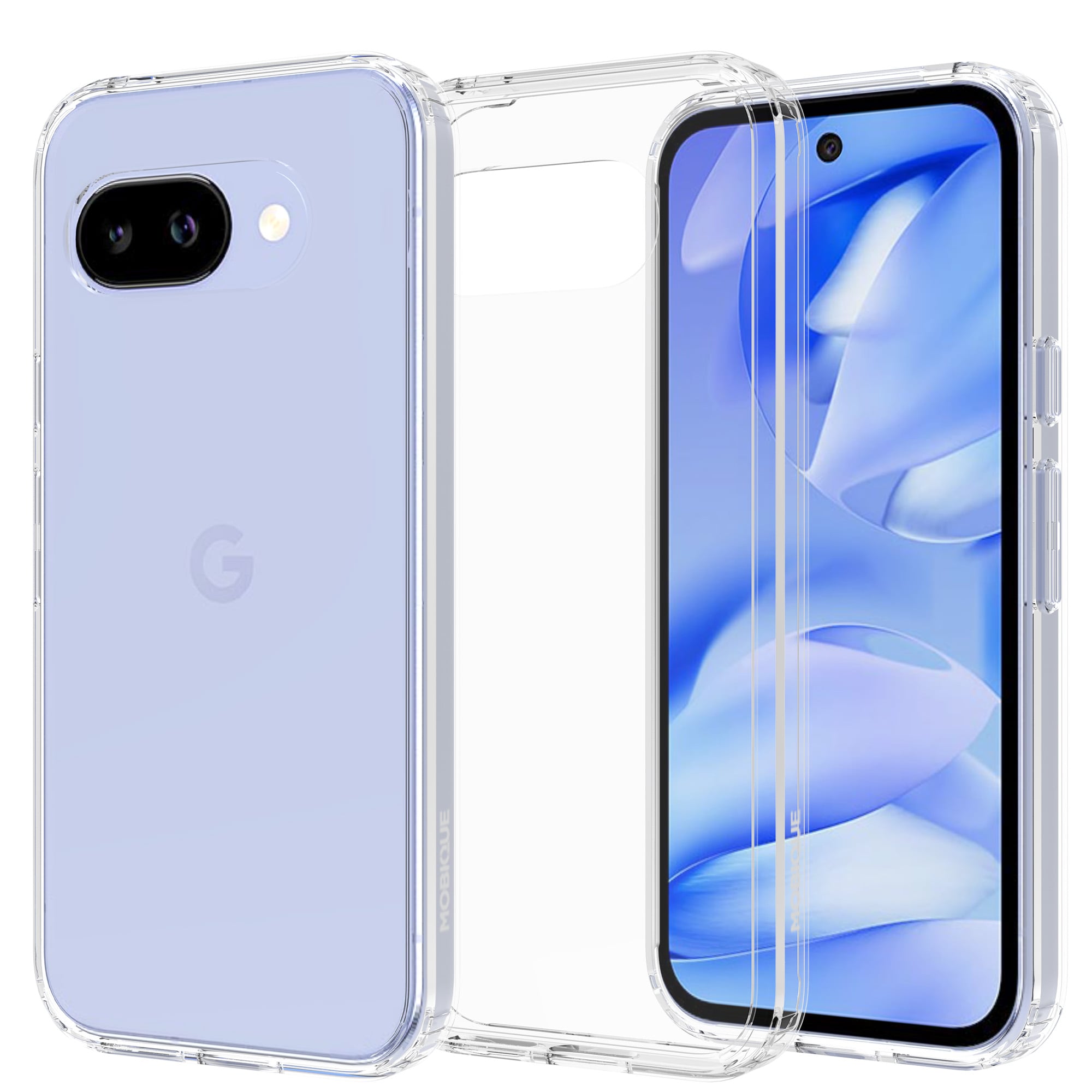 Google Pixel 9a Crystal Hybrid-skal, Genomskinlig