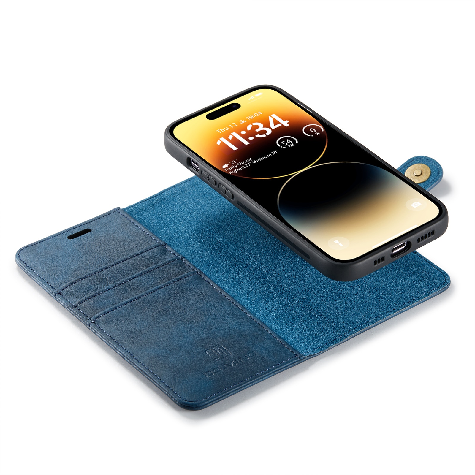 iPhone 14 Pro Max Plånboksfodral med avtagbart skal, blå