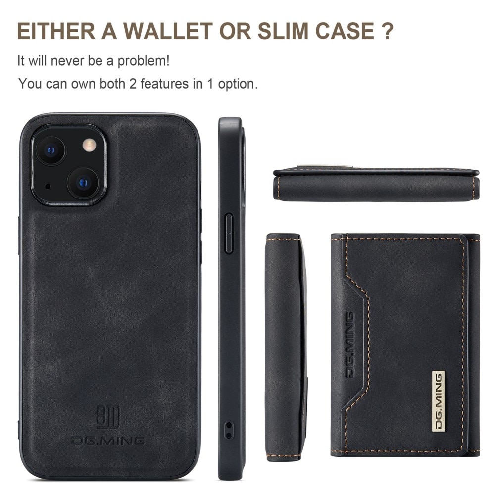 iPhone 14 Skal med avtagbar plånbok, svart