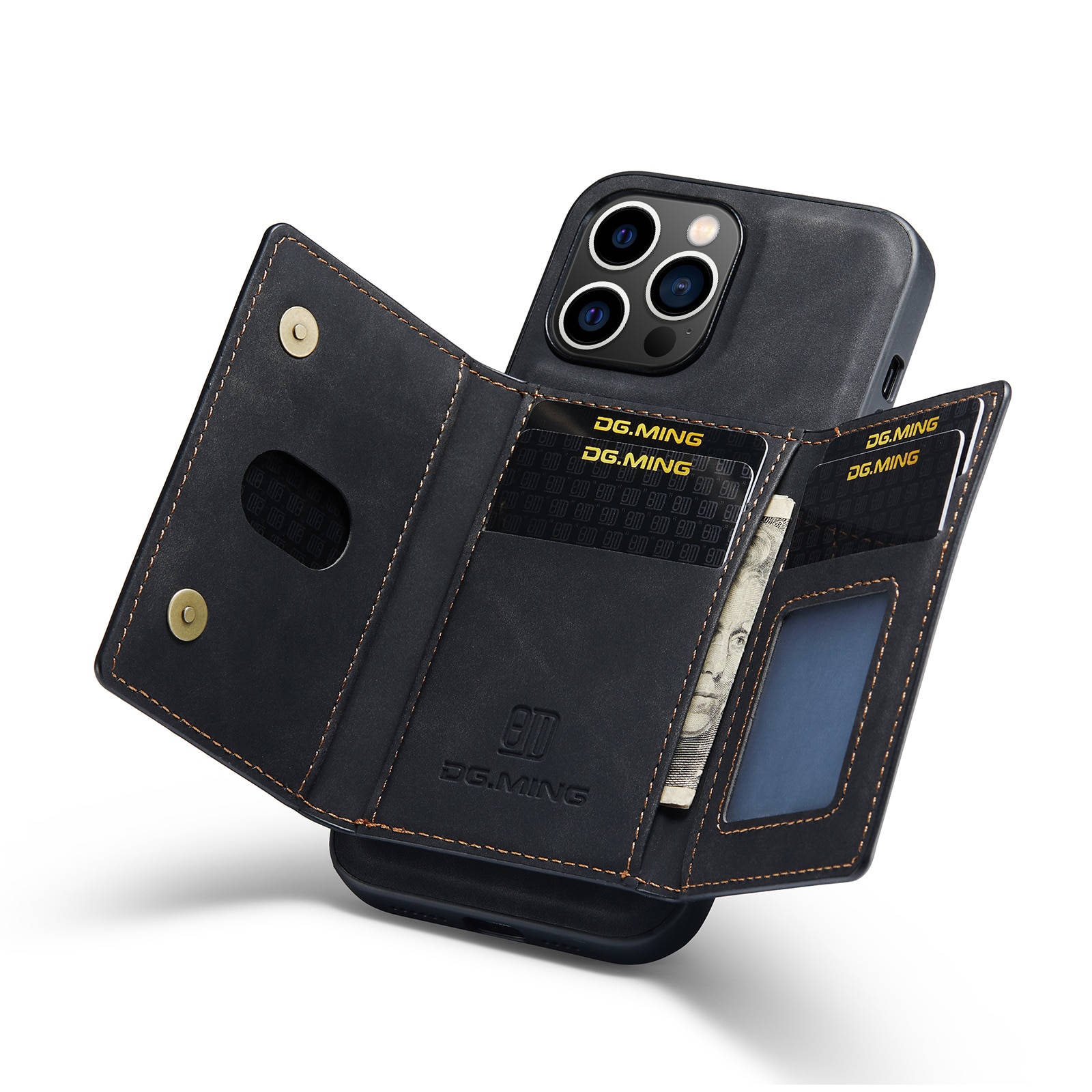 iPhone 14 Pro Skal med avtagbar plånbok, svart