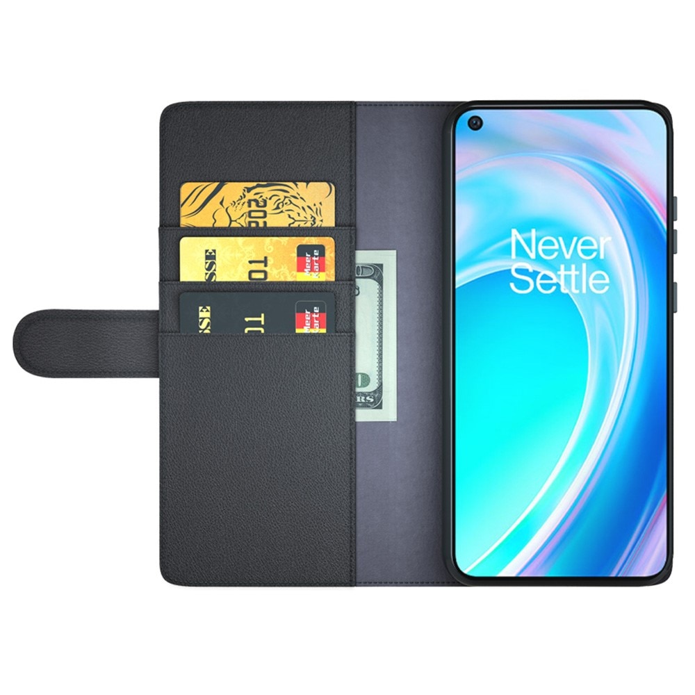 OnePlus Nord CE 2 Lite 5G Plånboksfodral i Äkta Läder, svart