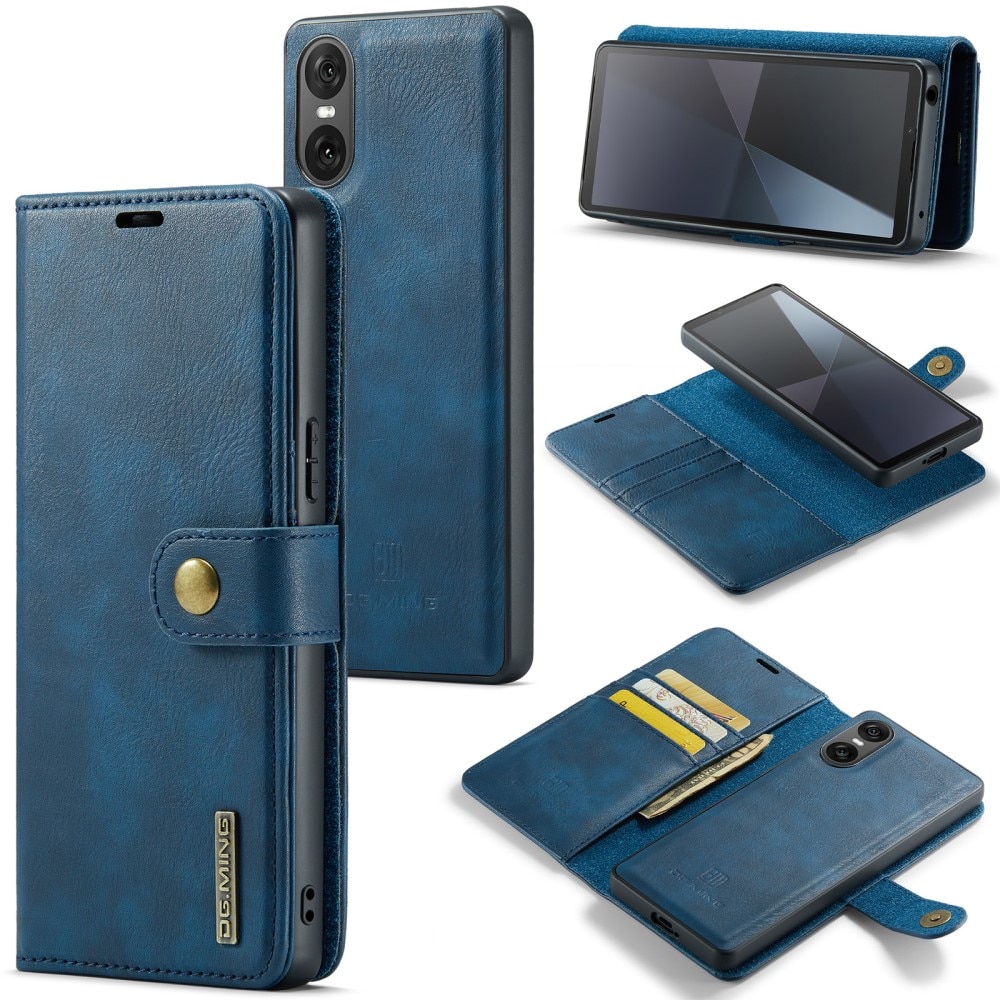 Sony Xperia 10 VI Plånboksfodral med avtagbart skal, blå