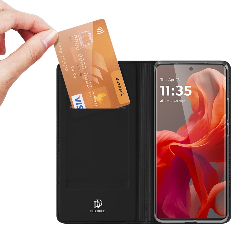 Motorola Moto G85 Slimmat mobilfodral, svart