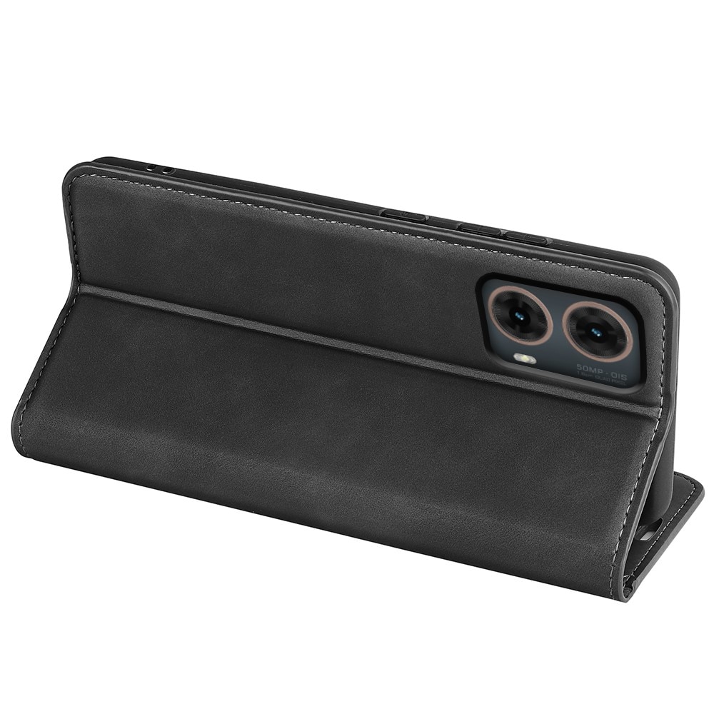 Motorola Moto G85 Slimmat fodral med kortfack, svart