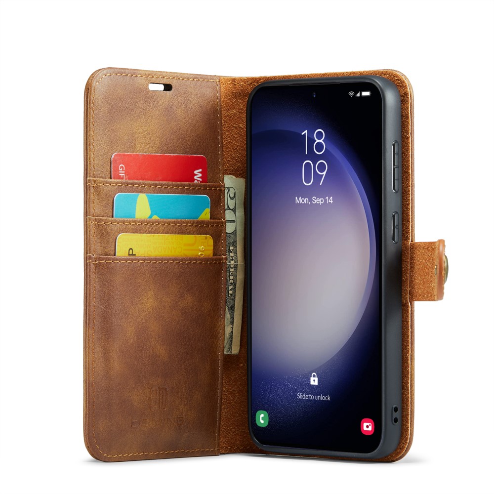 Samsung Galaxy S24 FE Plånboksfodral med avtagbart skal, Cognac