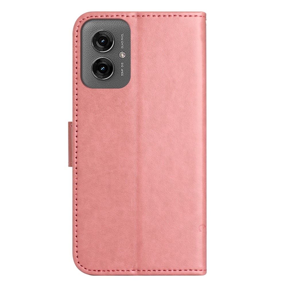 Motorola Moto G55 Mobilfodral med fjärilar, rosa