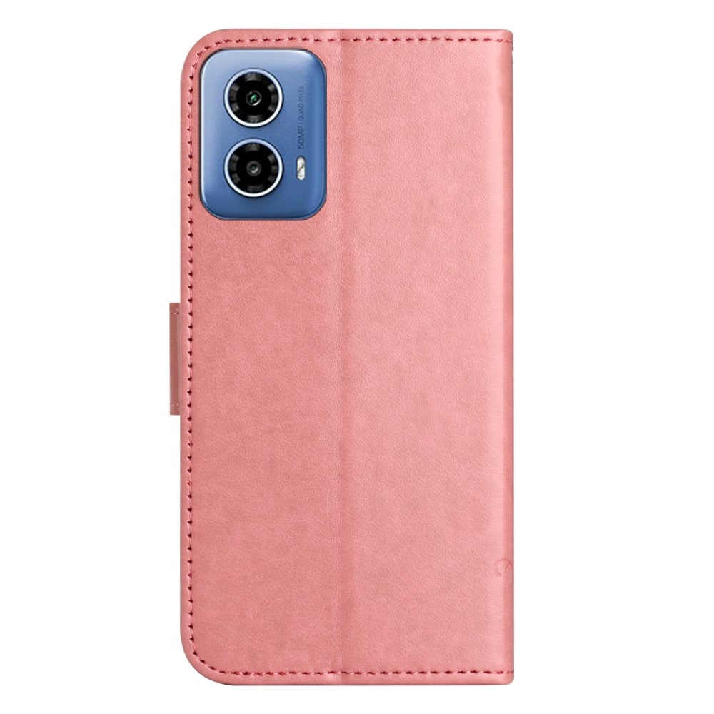 Motorola Moto G35 Mobilfodral med fjärilar, rosa