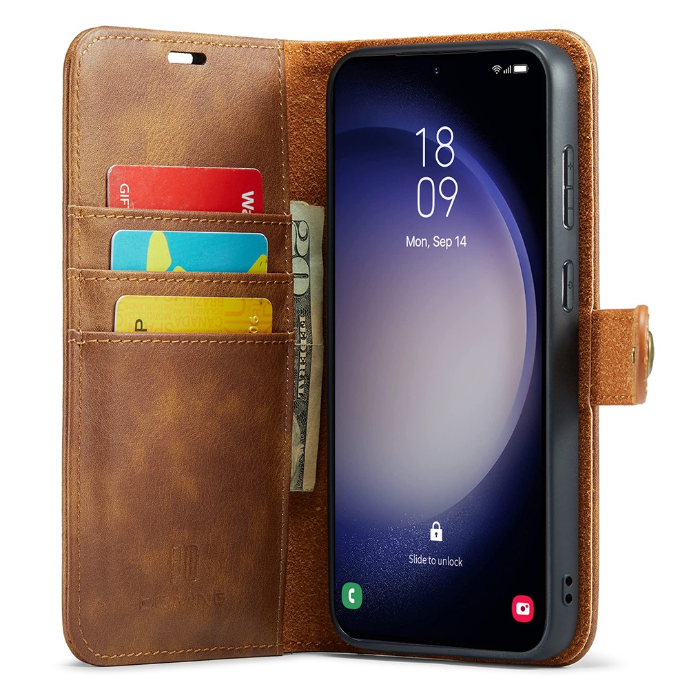 Samsung Galaxy S25 Plus Plånboksfodral med avtagbart skal, Cognac