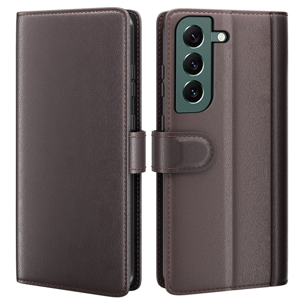 Samsung Galaxy S23 Plånboksfodral i Äkta Läder, brun