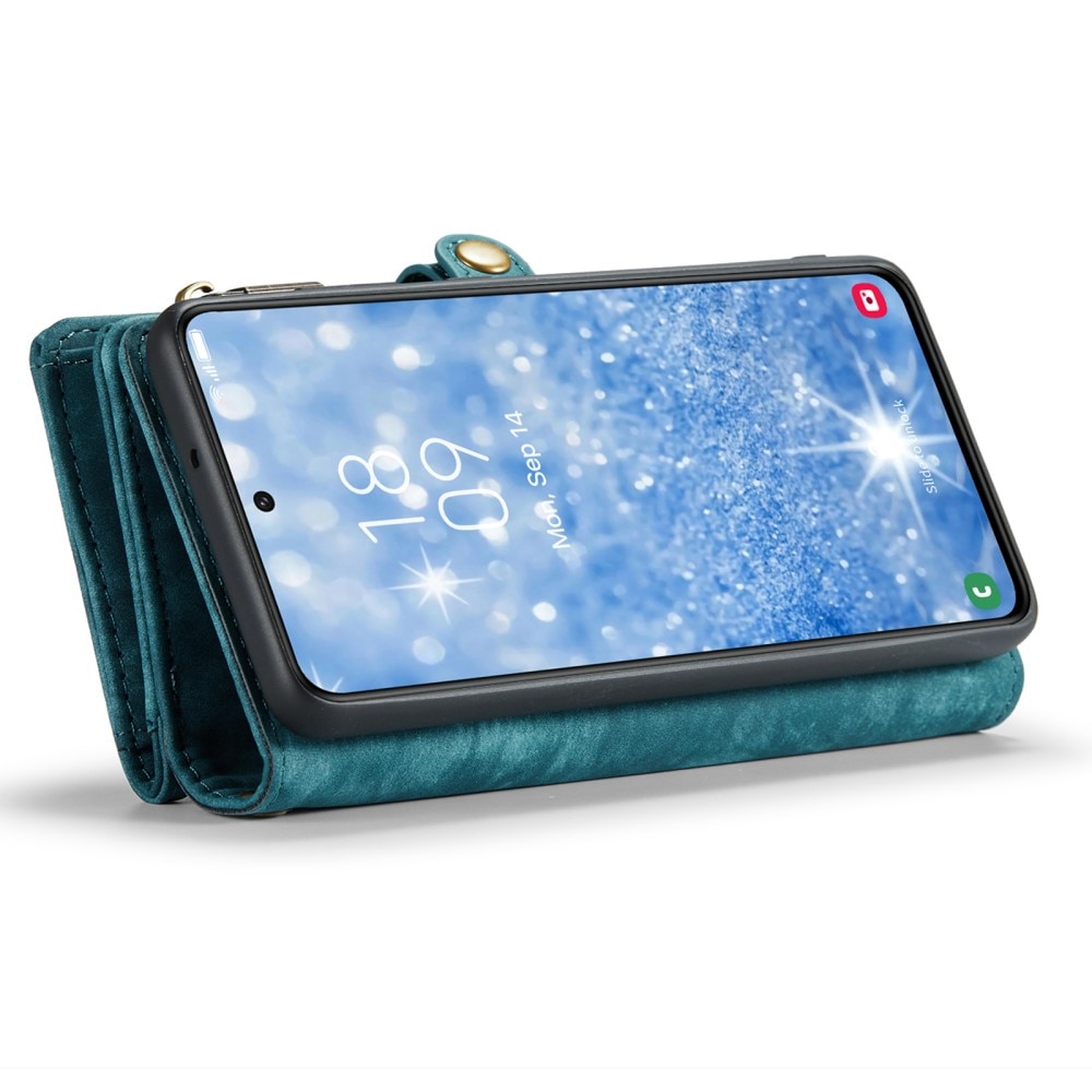 Samsung Galaxy S23 Rymligt plånboksfodral med många kortfack, blå