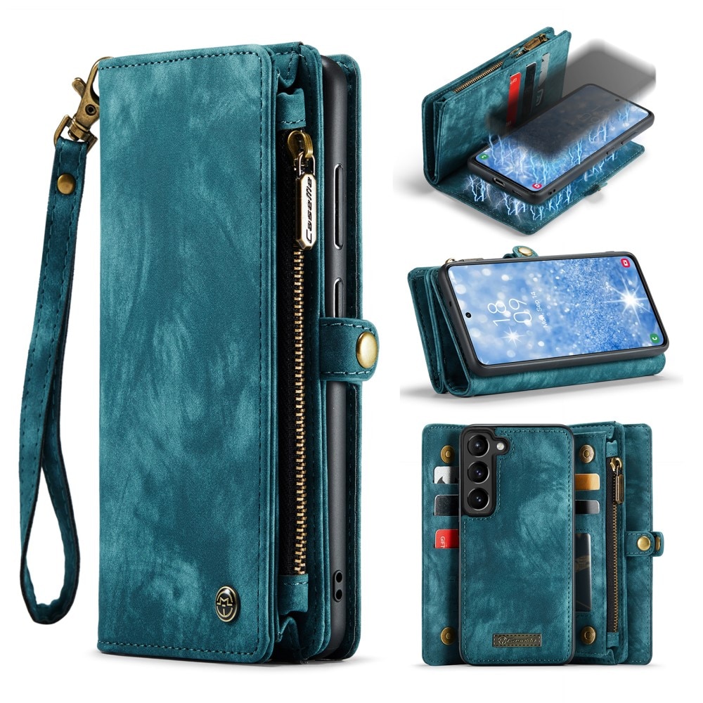 Samsung Galaxy S23 Plus Rymligt plånboksfodral med många kortfack, blå