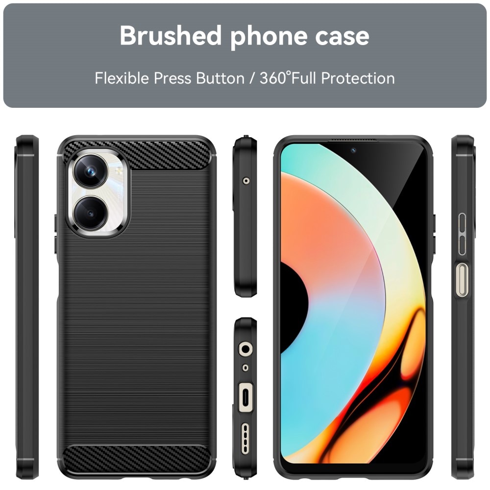 Realme 10 Pro TPU-skal Brushed, Black