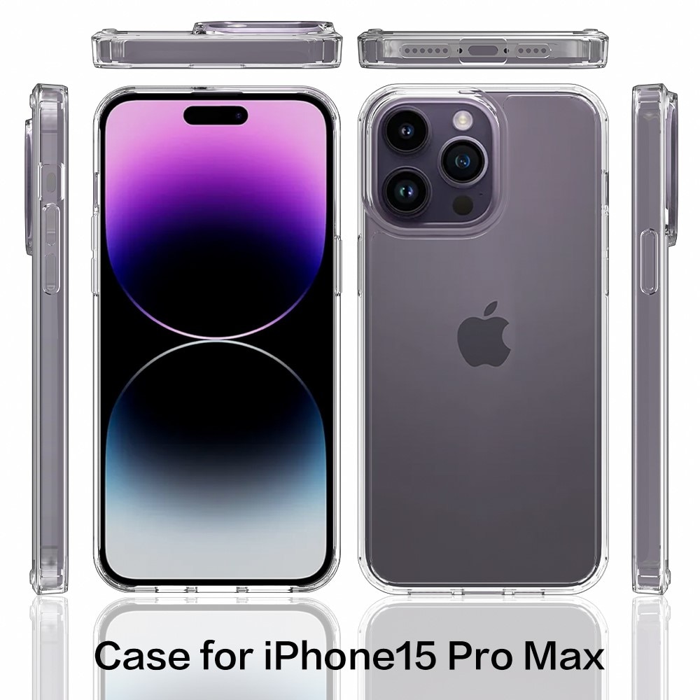 iPhone 15 Pro Max Crystal Hybrid-skal, transparent