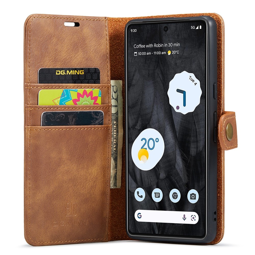 Google Pixel 8 Pro Plånboksfodral med avtagbart skal, cognac