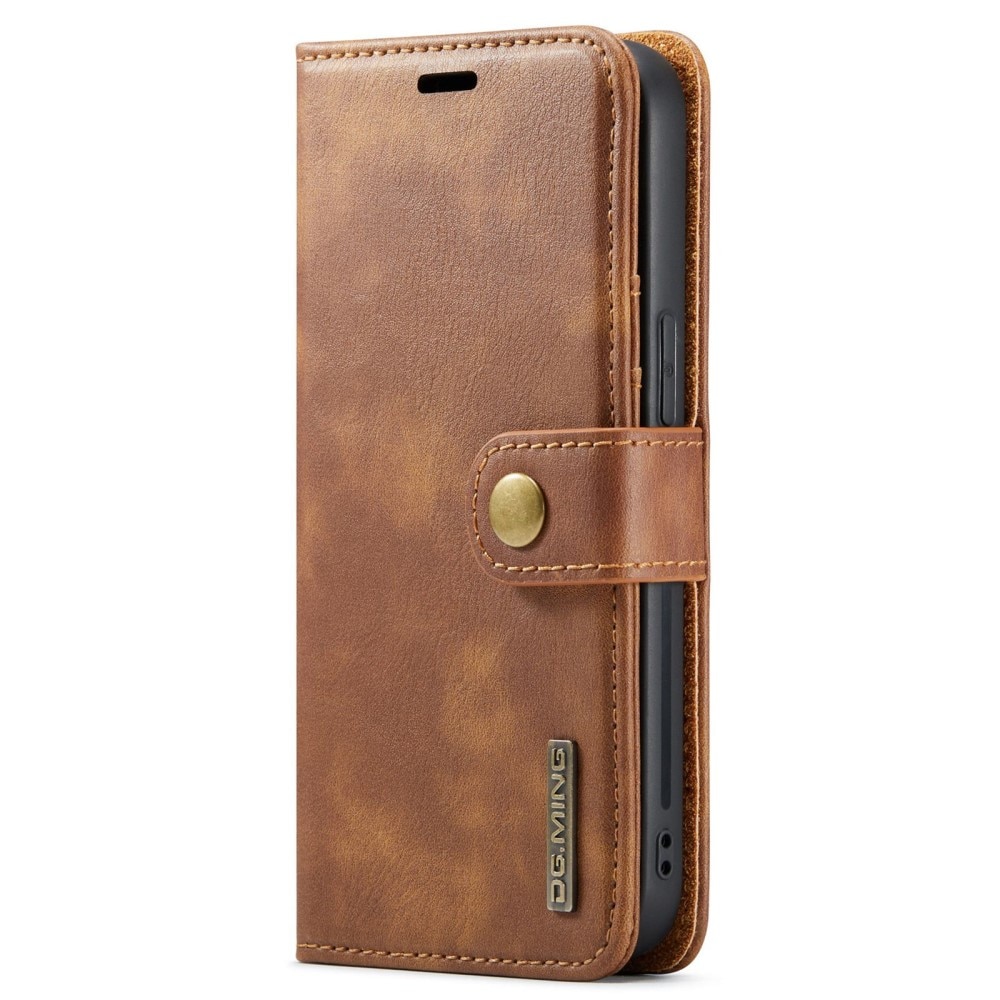 iPhone 15 Plus Plånboksfodral med avtagbart skal, cognac