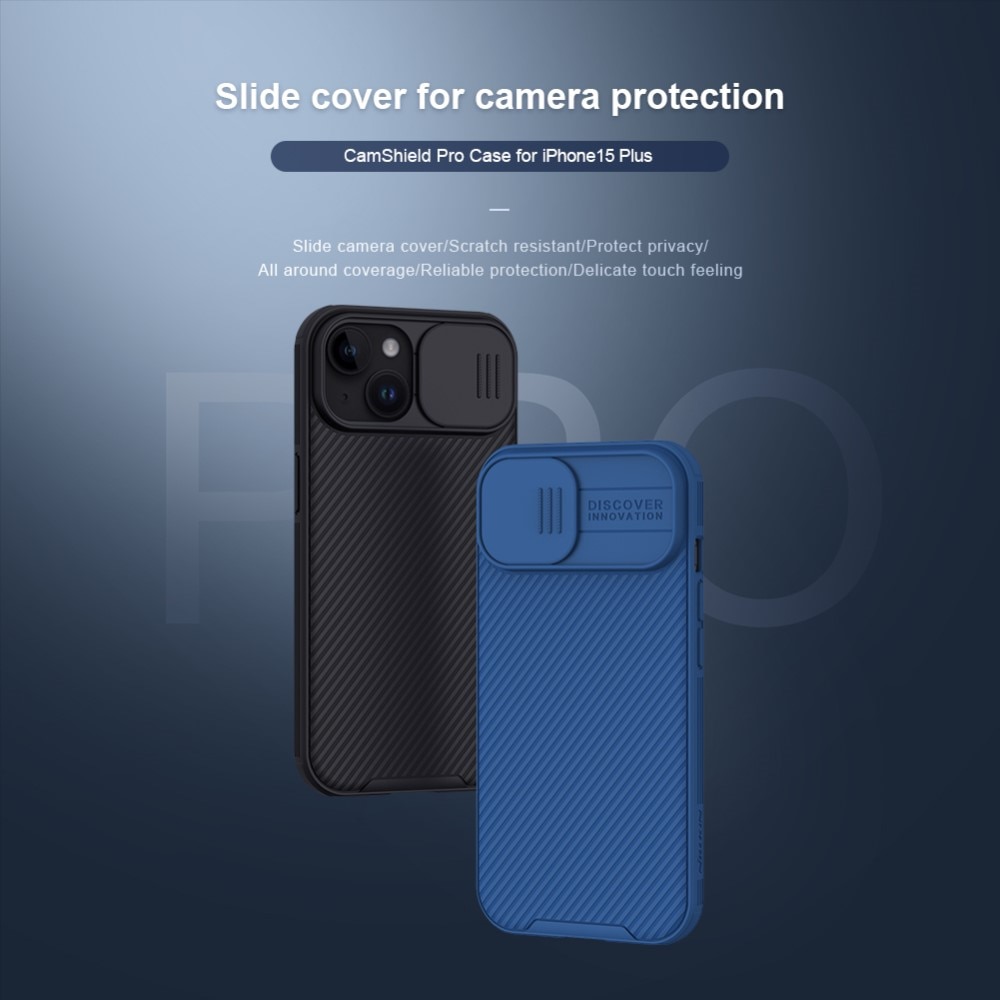 iPhone 15 Skal med kameraskydd - CamShield, blå