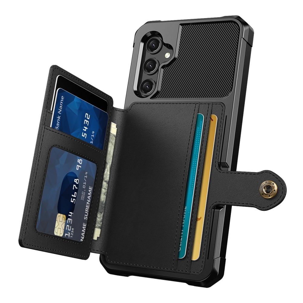 Samsung Galaxy A25 Stöttåligt Mobilskal med Plånbok, svart