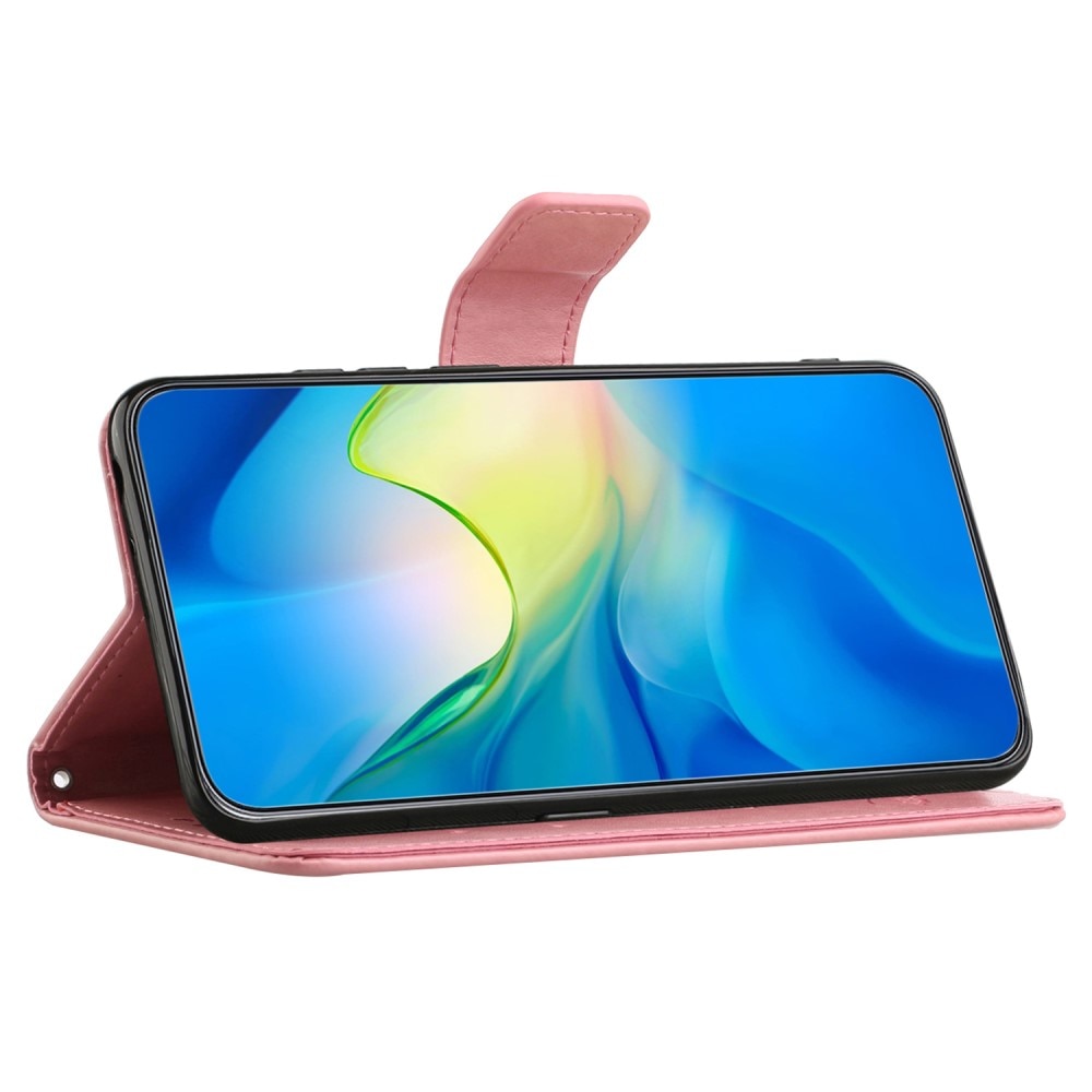 Samsung Galaxy A05s Mobilfodral med fjärilar, Rosa