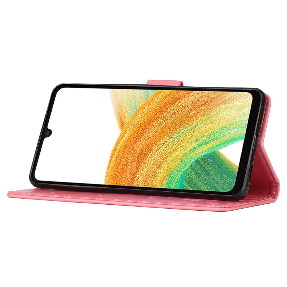 Samsung Galaxy A25 Mobilfodral med fjärilar, rosa