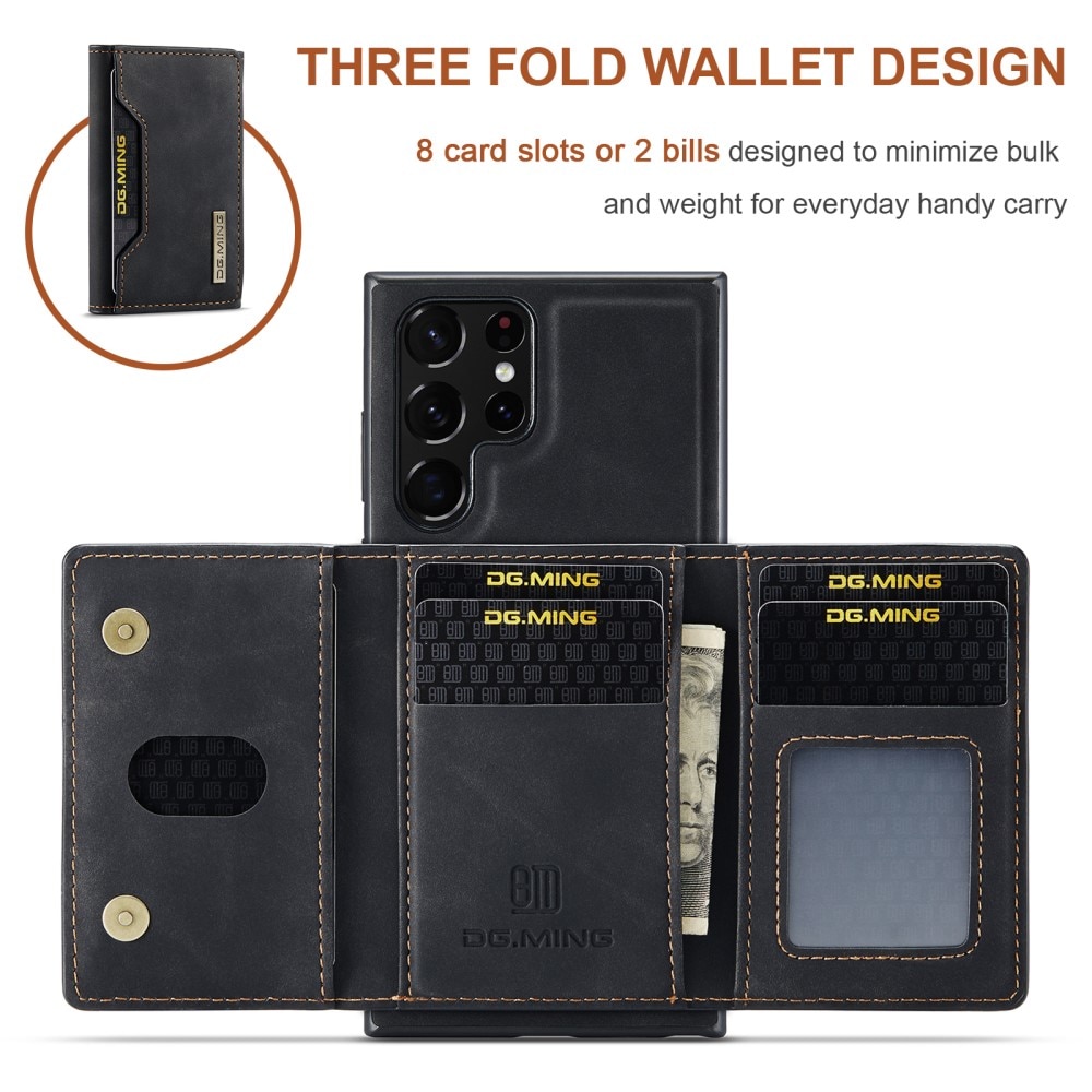 Samsung Galaxy S24 Ultra Skal med avtagbar plånbok, svart