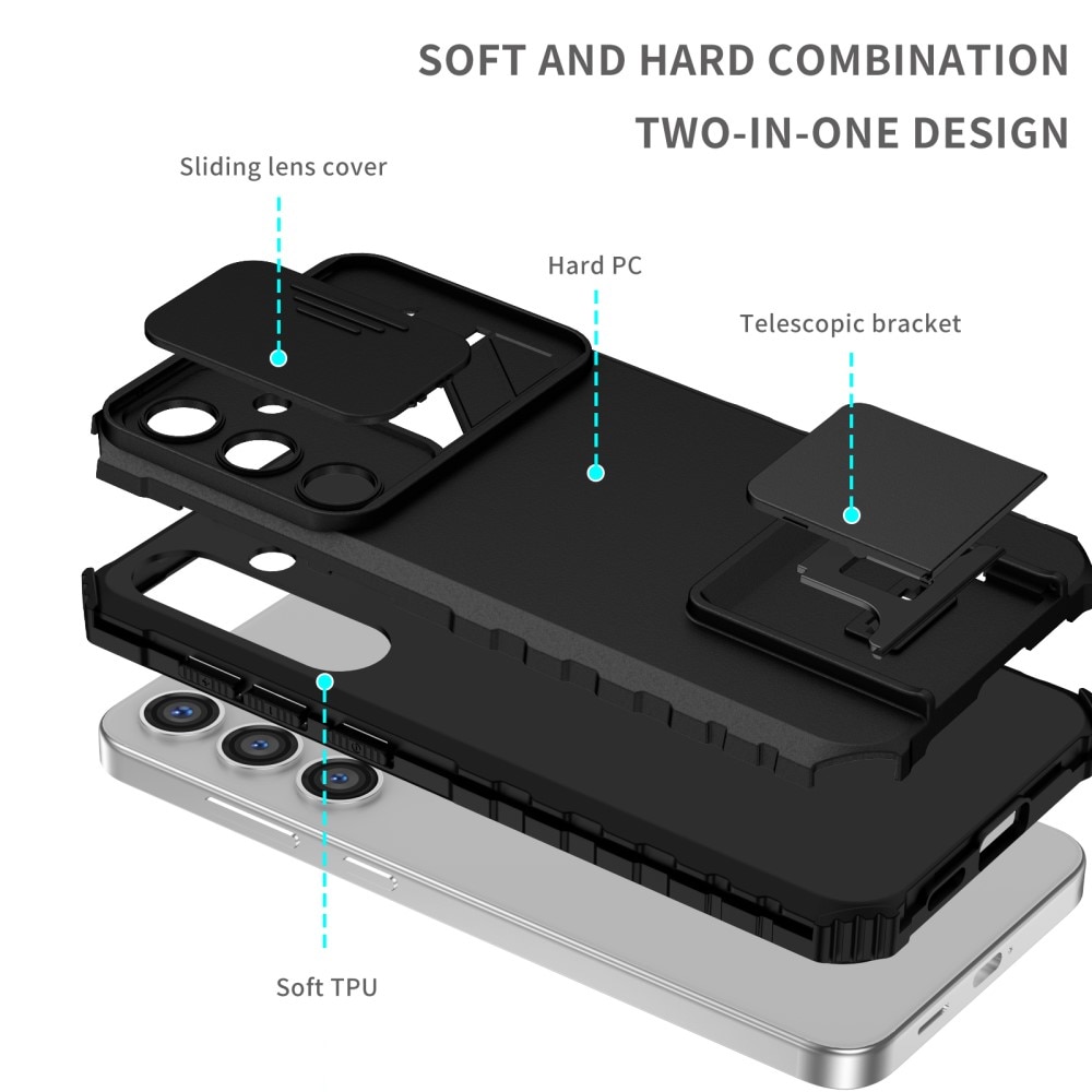 Samsung Galaxy S24 Skal med Kickstand & Kameraskydd, Svart