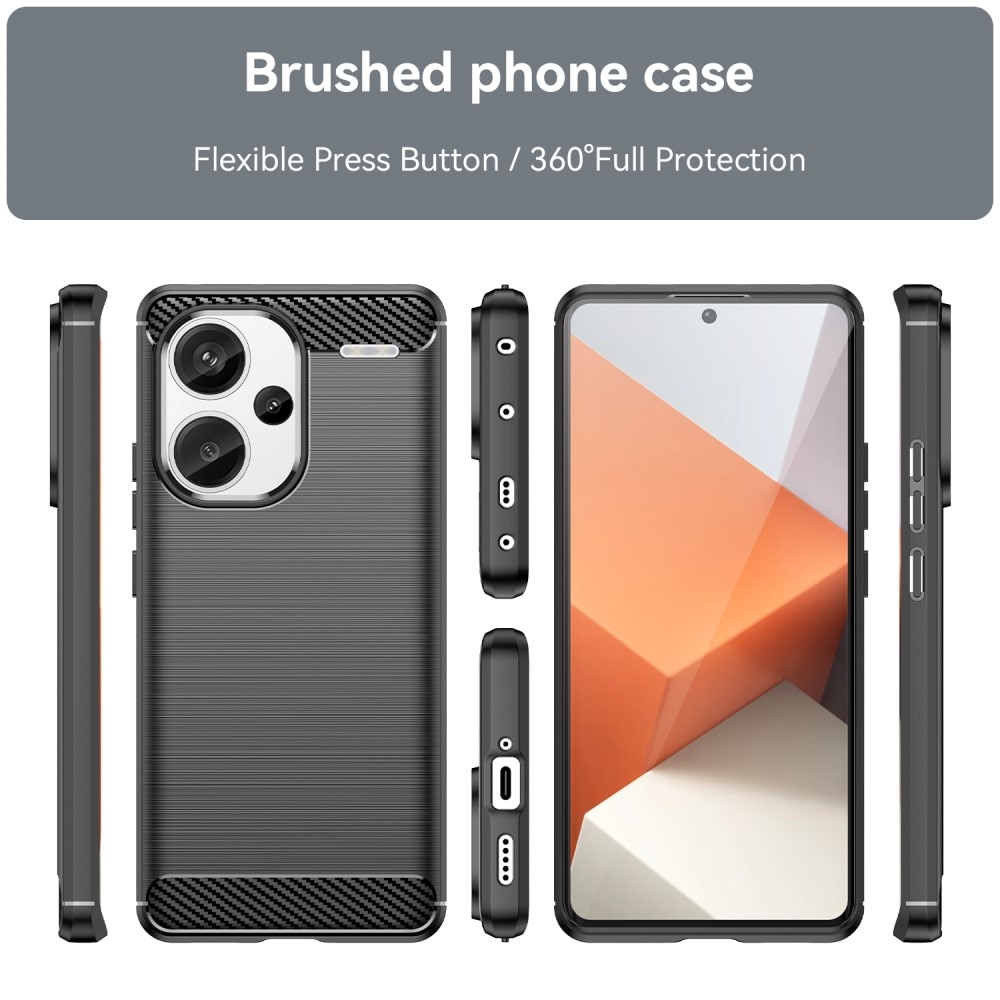 Xiaomi Redmi Note 13 Pro Plus TPU-skal Brushed, Black